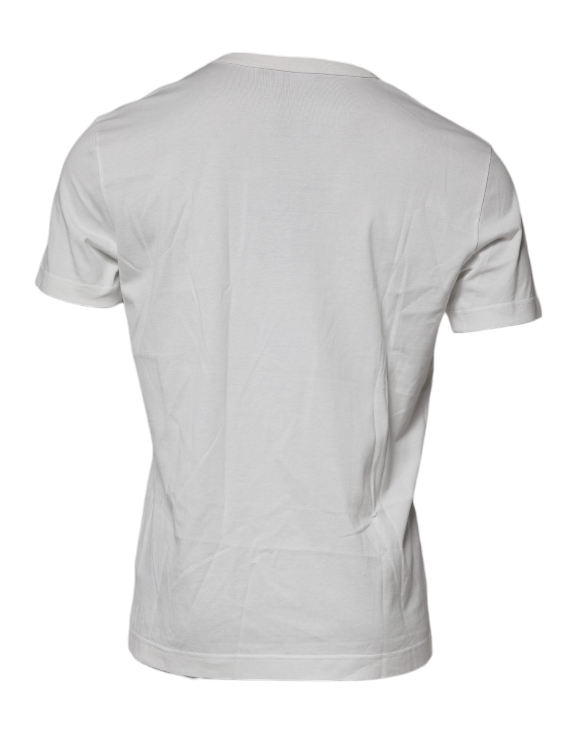 Dolce & Gabbana White DG Logo Cotton Crew Neck Men's T-shirt (Pre-Owned)