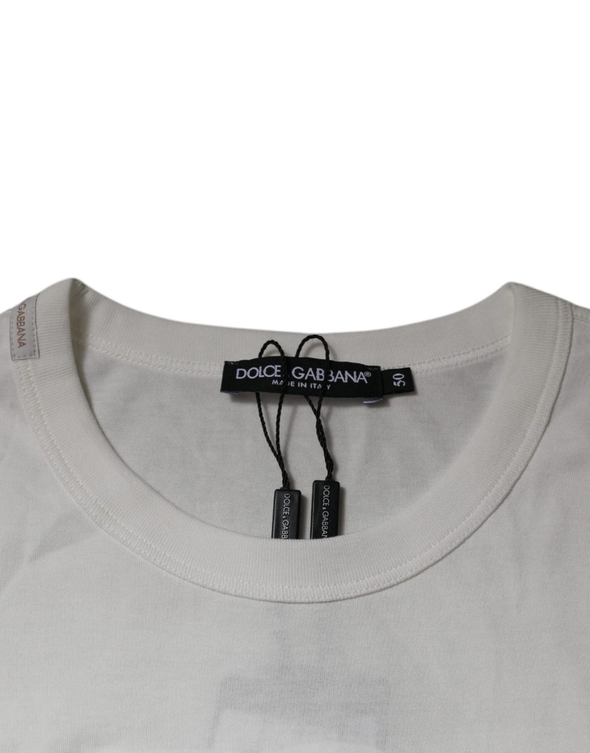 Dolce & Gabbana White DG Logo Cotton Crew Neck Men's T-shirt (Pre-Owned)