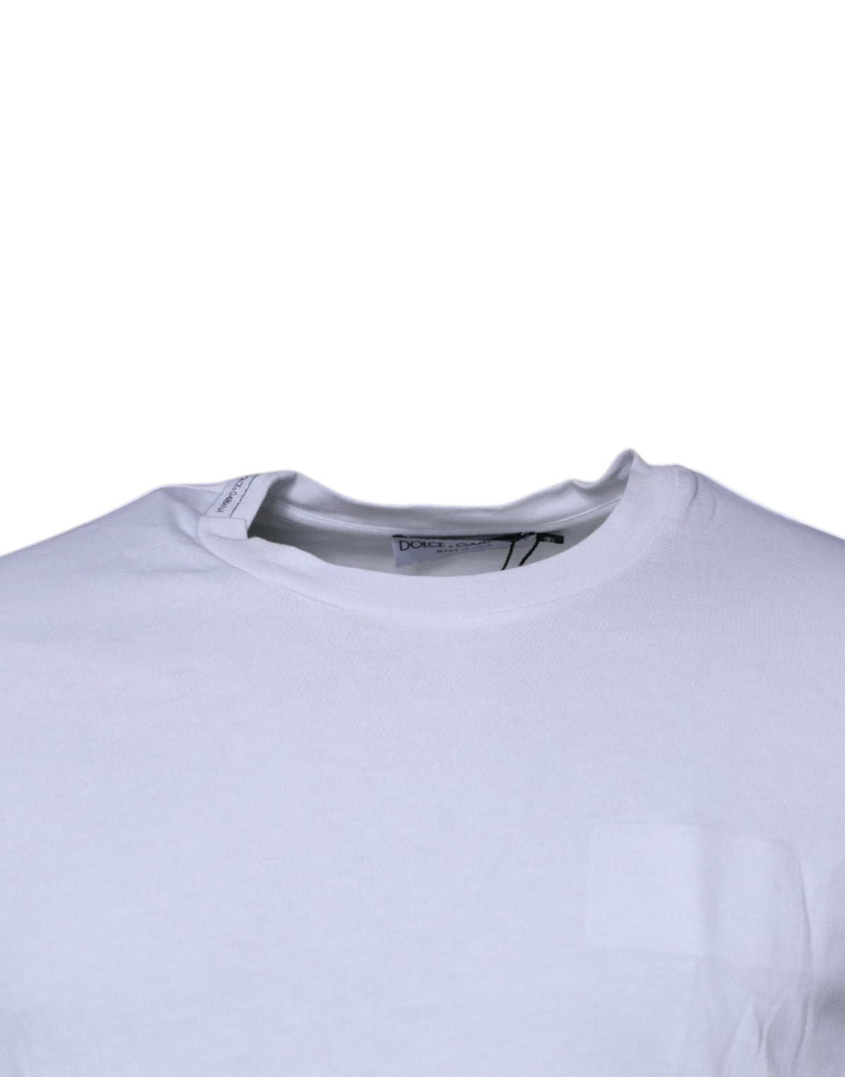Dolce & Gabbana White DG Logo Cotton Crew Neck Men's T-shirt (Pre-Owned)