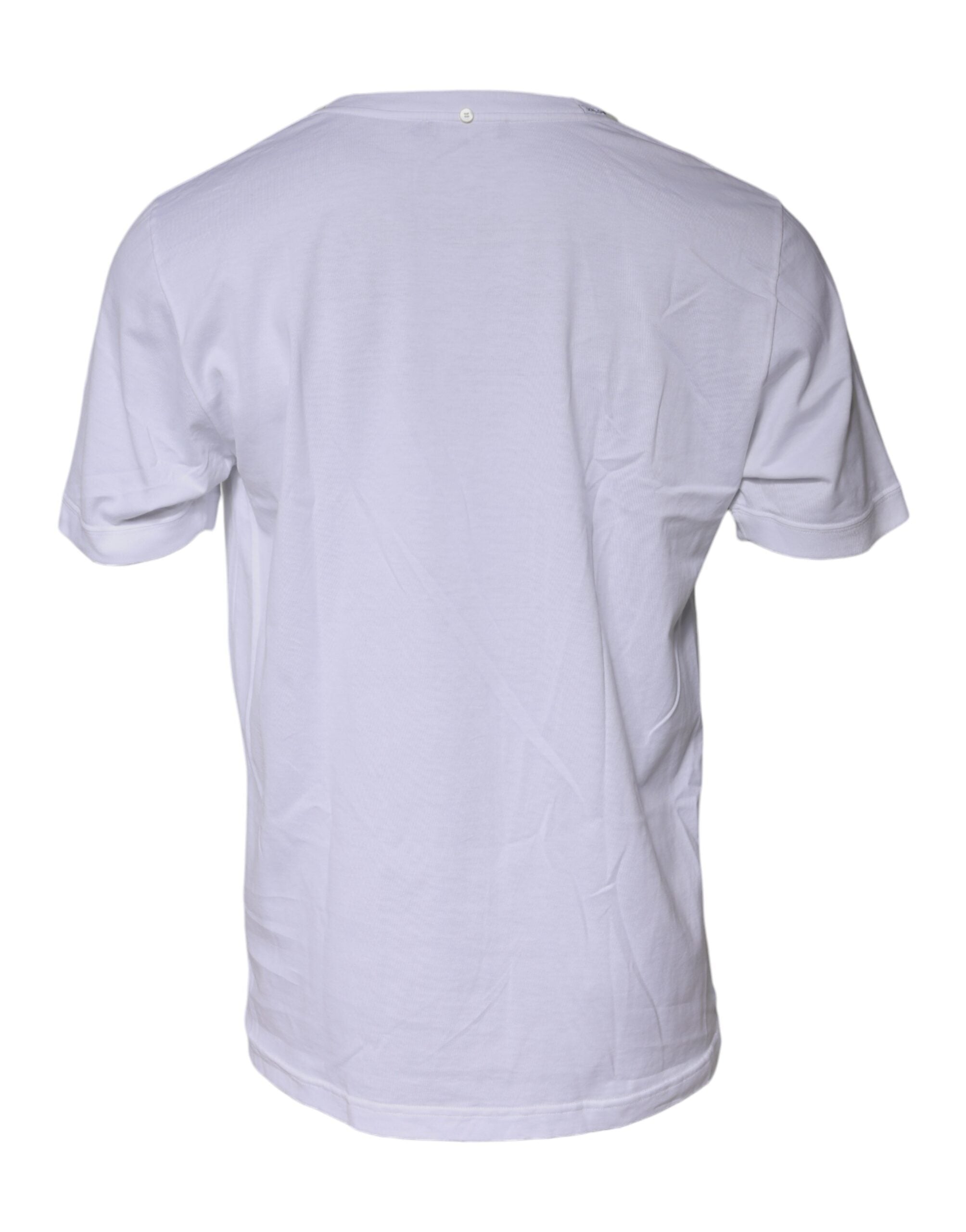 Dolce & Gabbana White Cotton Crew Neck Short Sleeves Men's T-shirt (Pre-Owned)