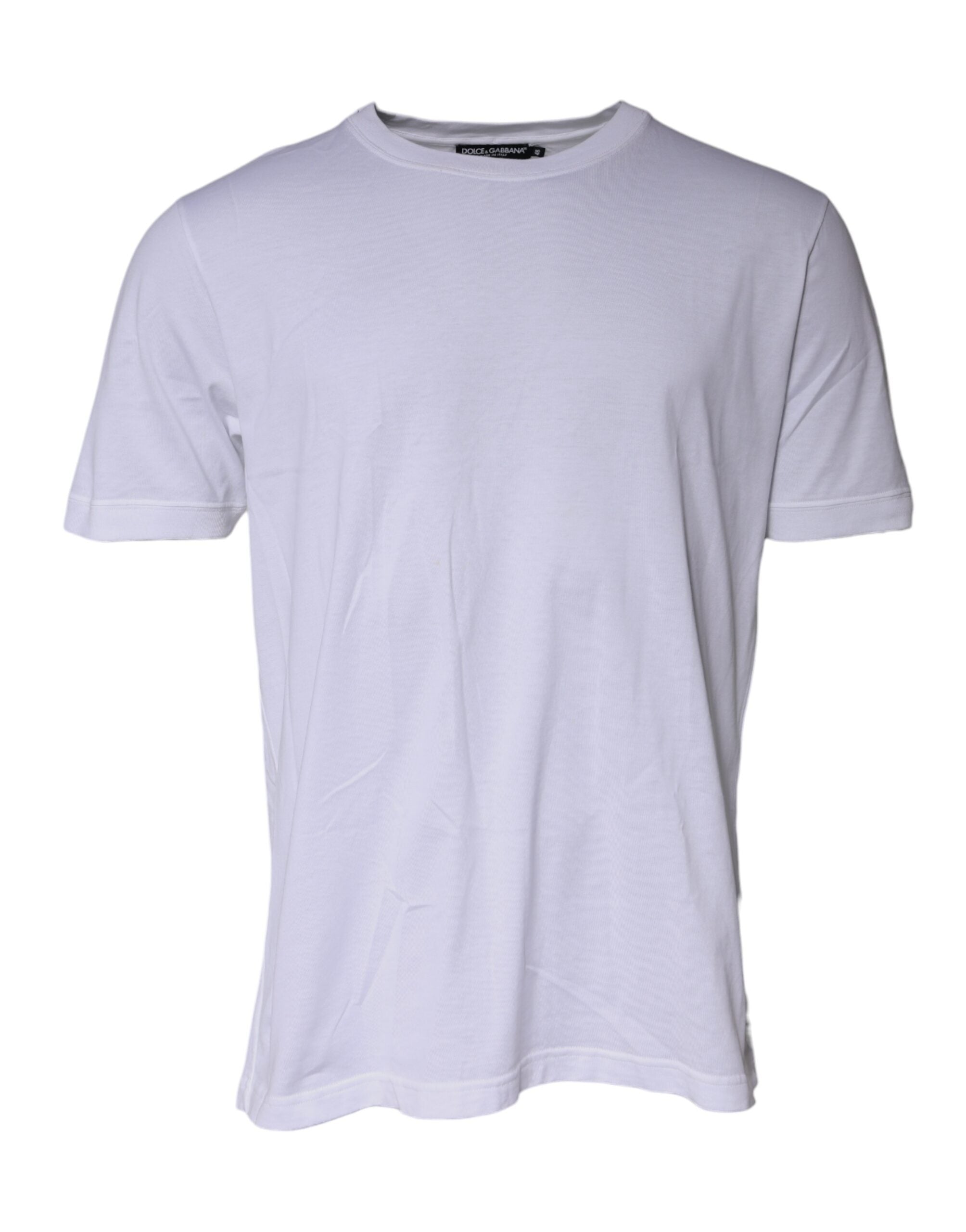 Dolce & Gabbana White Cotton Crew Neck Short Sleeves Men's T-shirt (Pre-Owned)