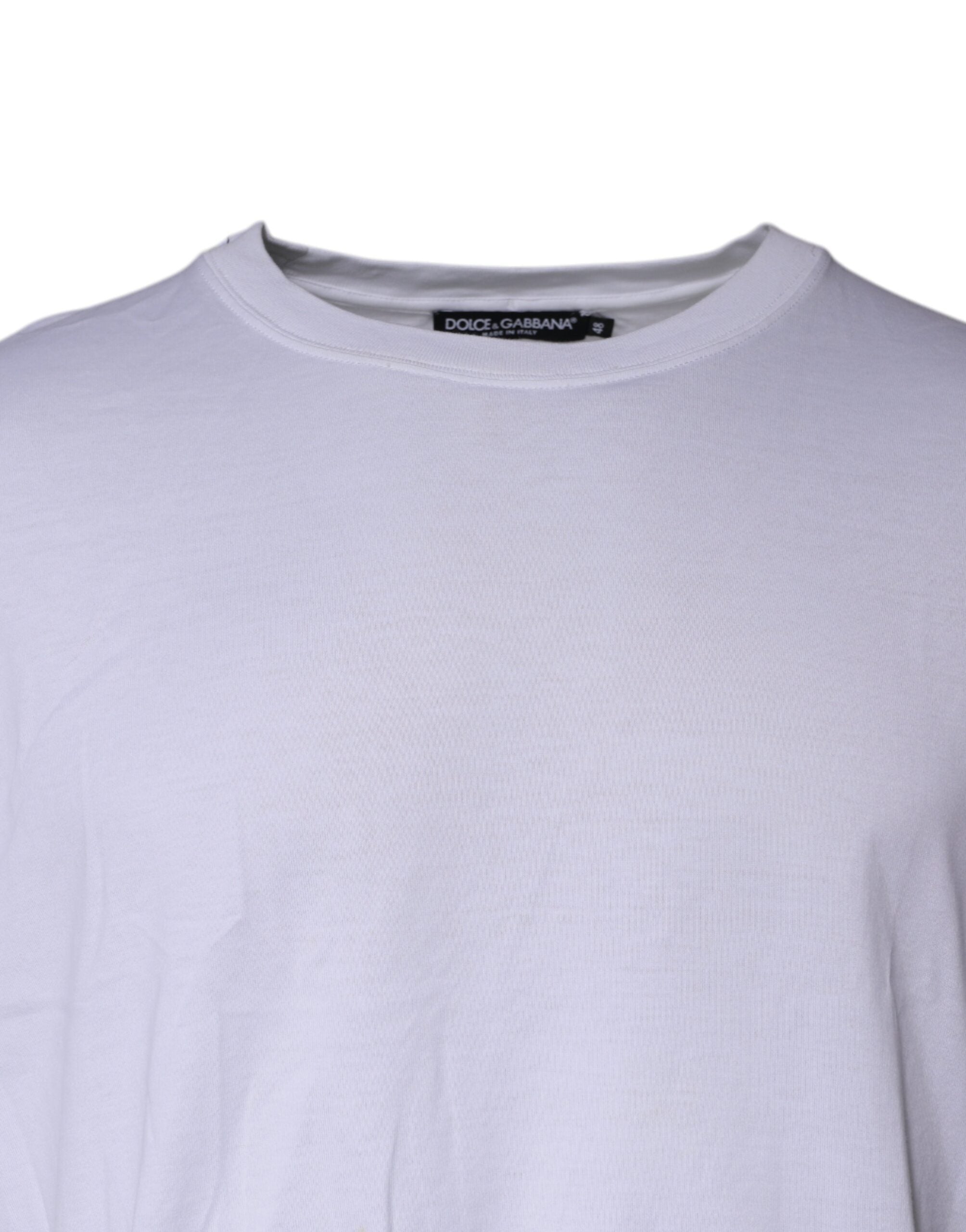 Dolce & Gabbana White Cotton Crew Neck Short Sleeves Men's T-shirt (Pre-Owned)