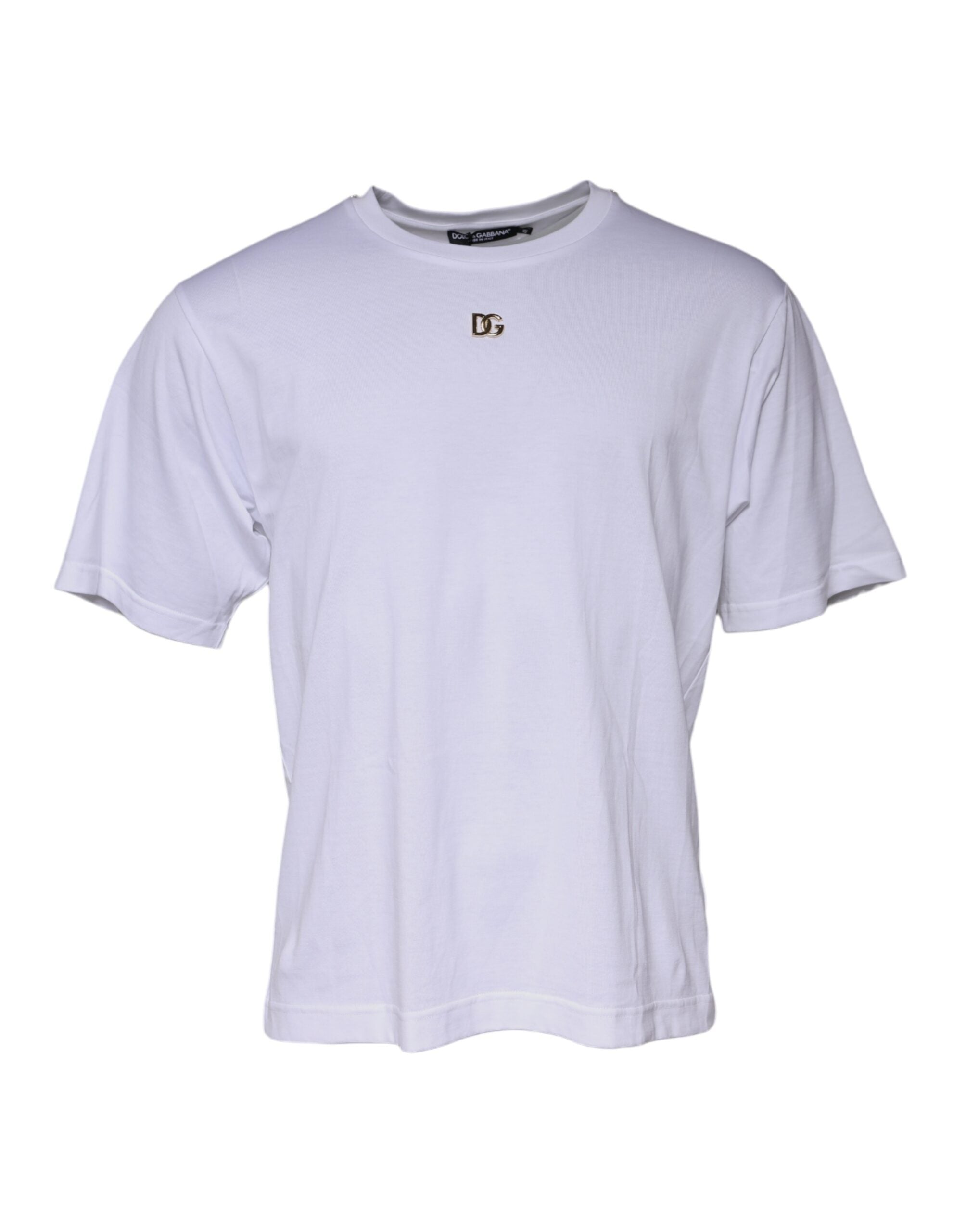 Dolce & Gabbana White DG Logo Crew Neck Short Sleeve Men's T-shirt (Pre-Owned)