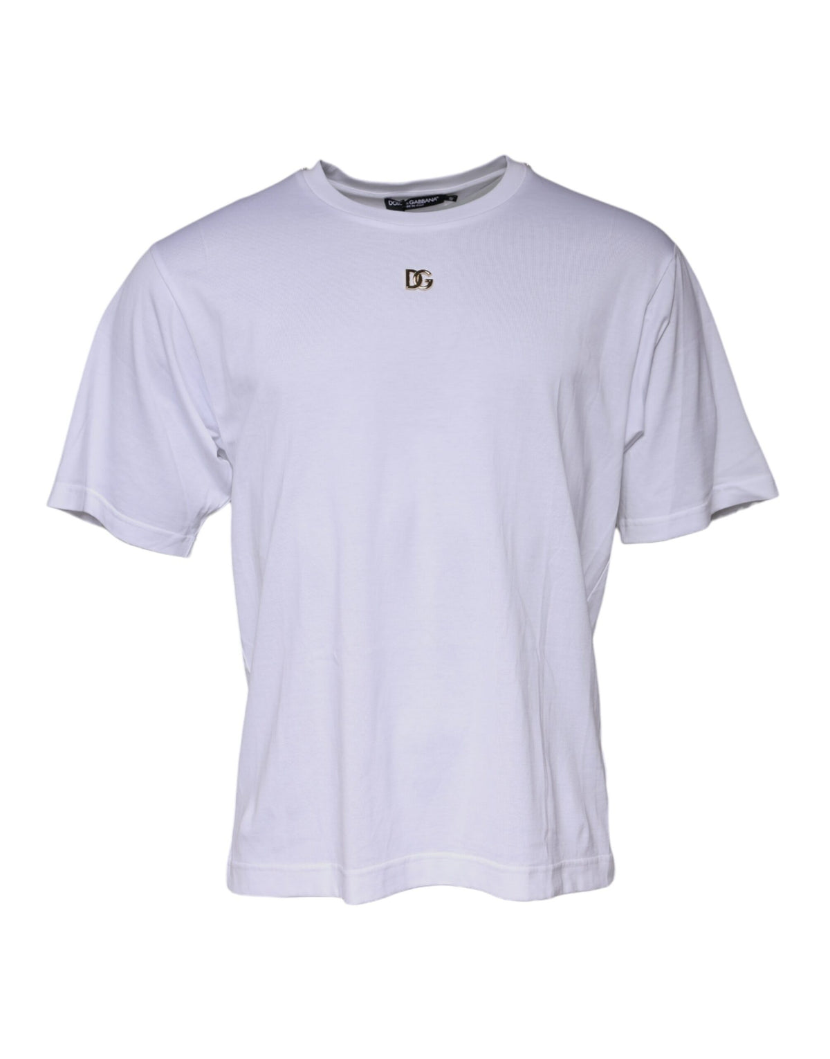 Dolce & Gabbana White DG Logo Crew Neck Short Sleeve Men's T-shirt (Pre-Owned)