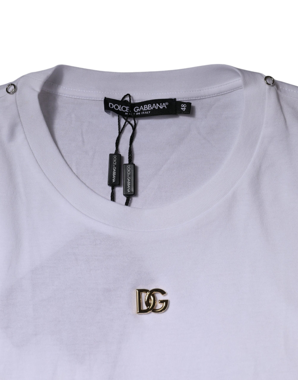 Dolce & Gabbana White DG Logo Crew Neck Short Sleeve Men's T-shirt (Pre-Owned)