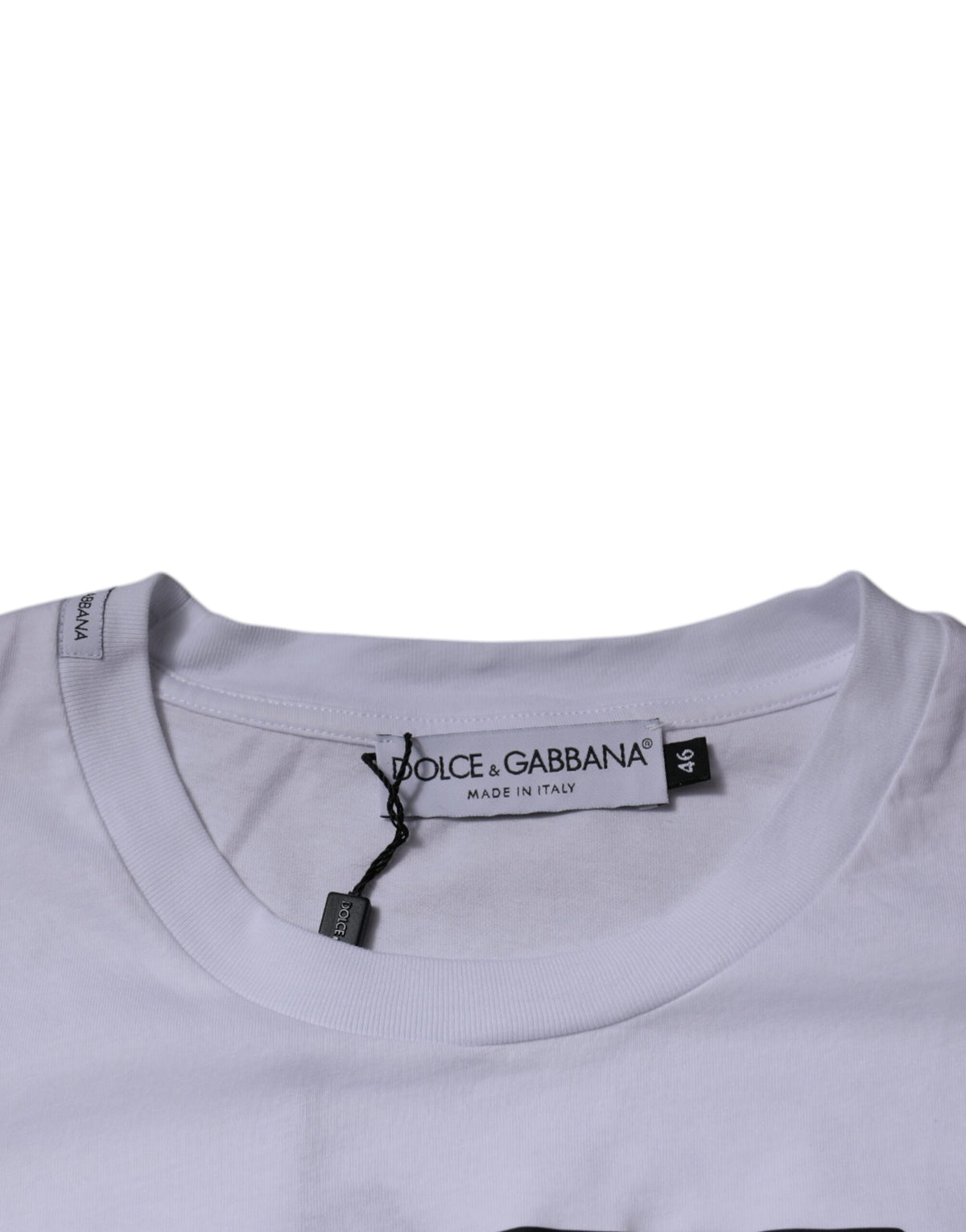 Dolce & Gabbana White DG Logo Cotton Crew Neck Men's T-shirt (Pre-Owned)