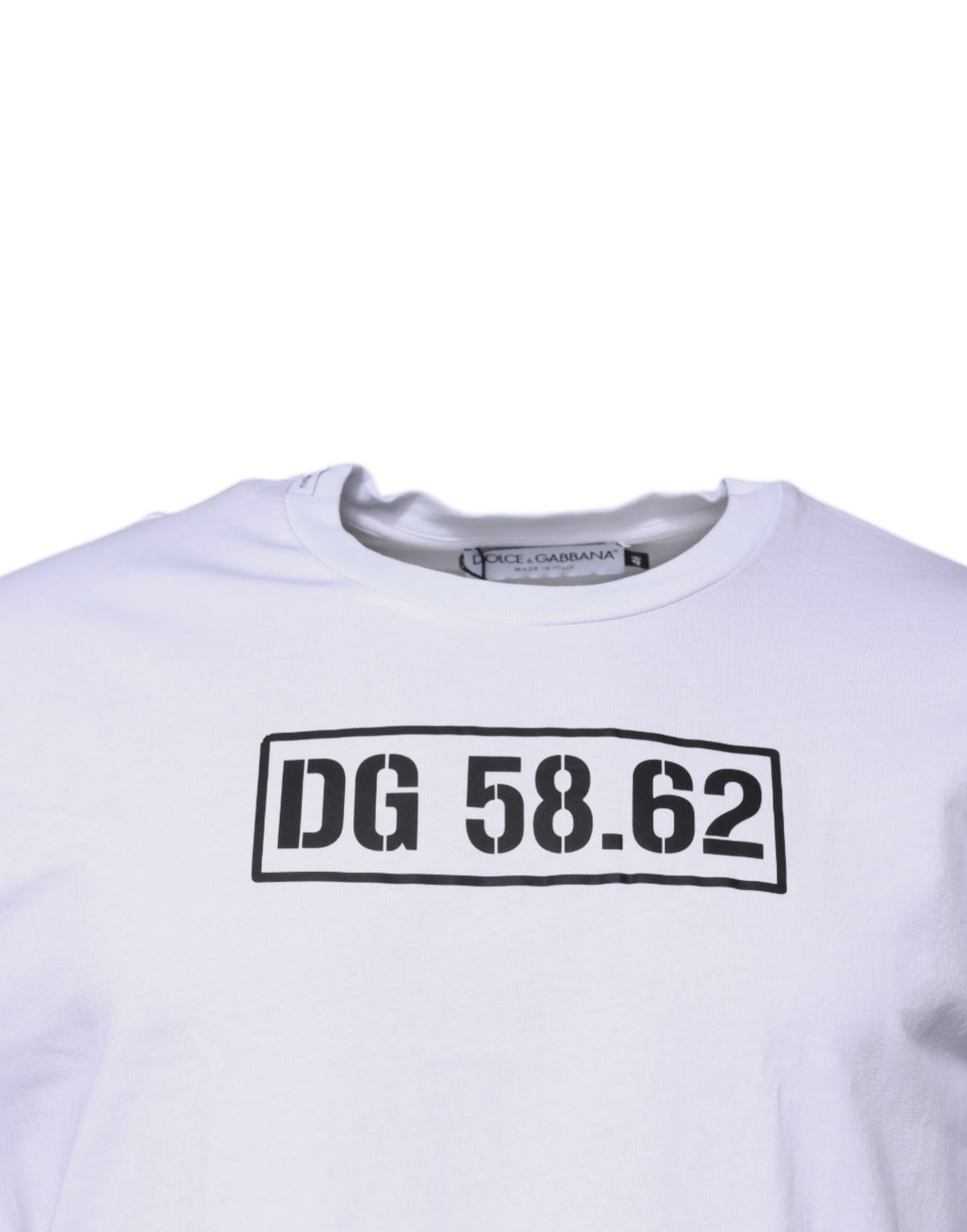 Dolce & Gabbana White DG Logo Cotton Crew Neck Men's T-shirt