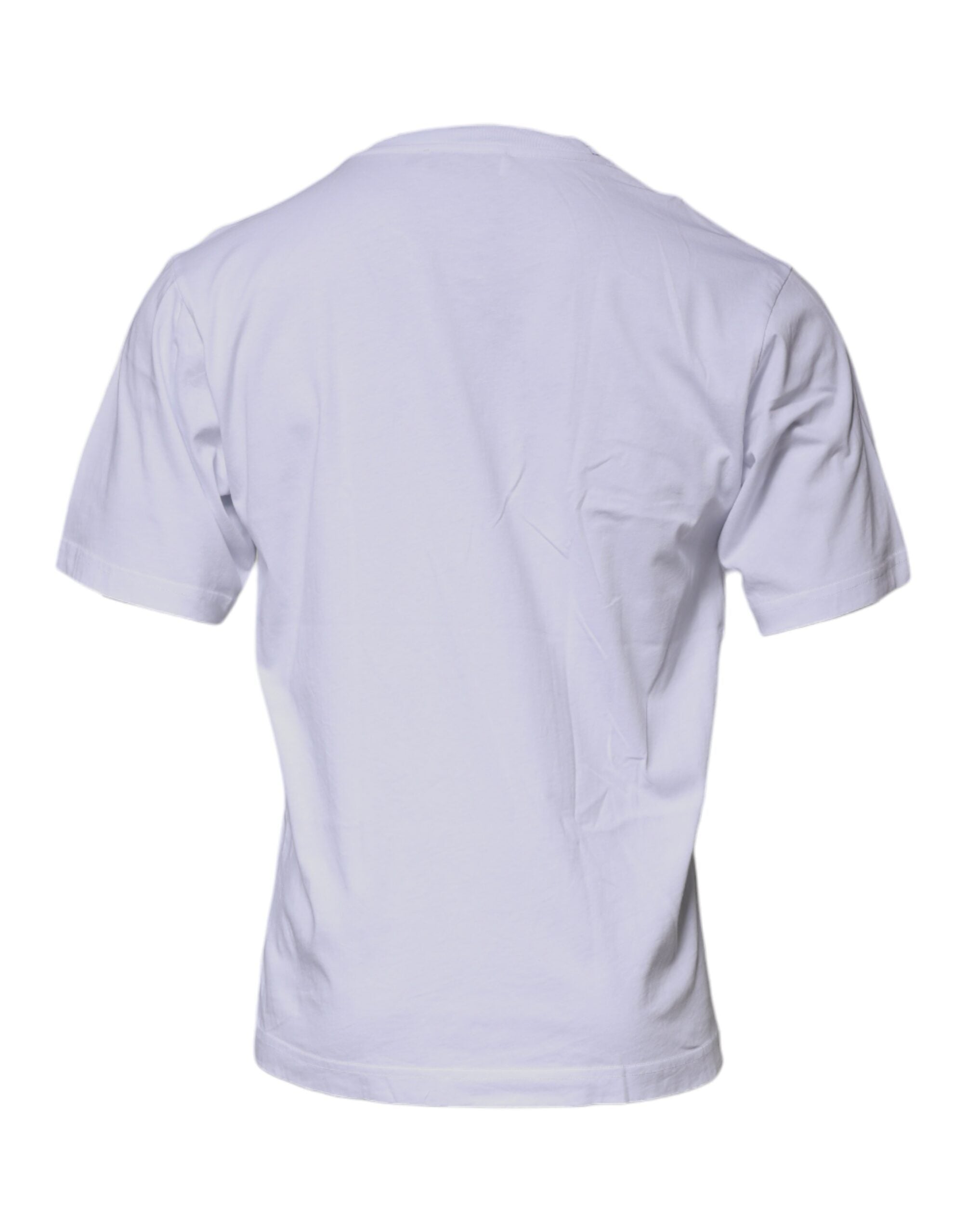 Dolce & Gabbana White DG Logo Cotton Crew Neck Men's T-shirt