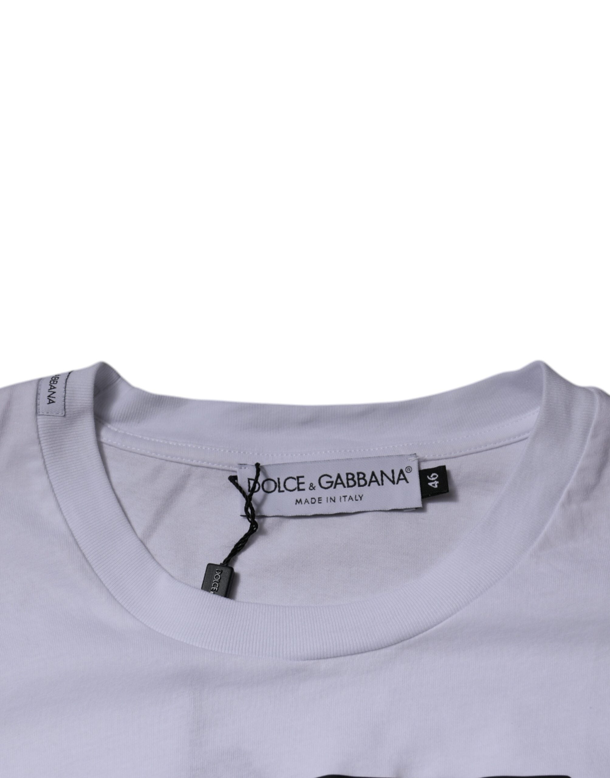 Dolce & Gabbana White DG Logo Cotton Crew Neck Men's T-shirt