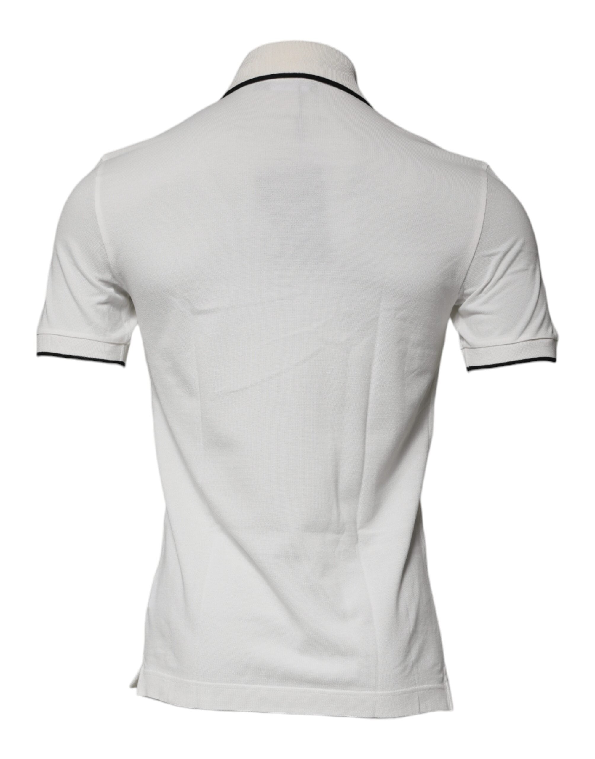 Dolce & Gabbana Off White Crown Cotton Collared Polo Men's T-shirt (Pre-Owned)
