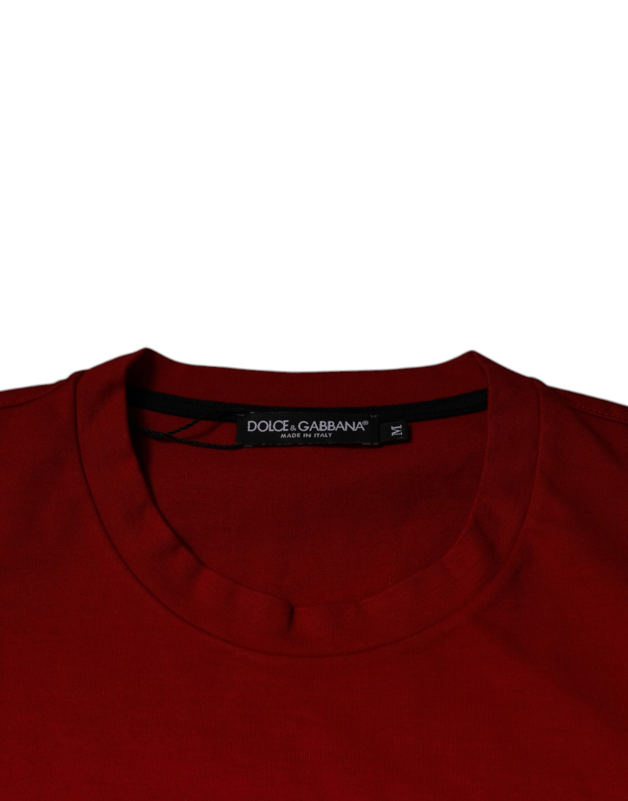 Dolce & Gabbana Red DG Eye Cotton Crew Neck Men's T-shirt