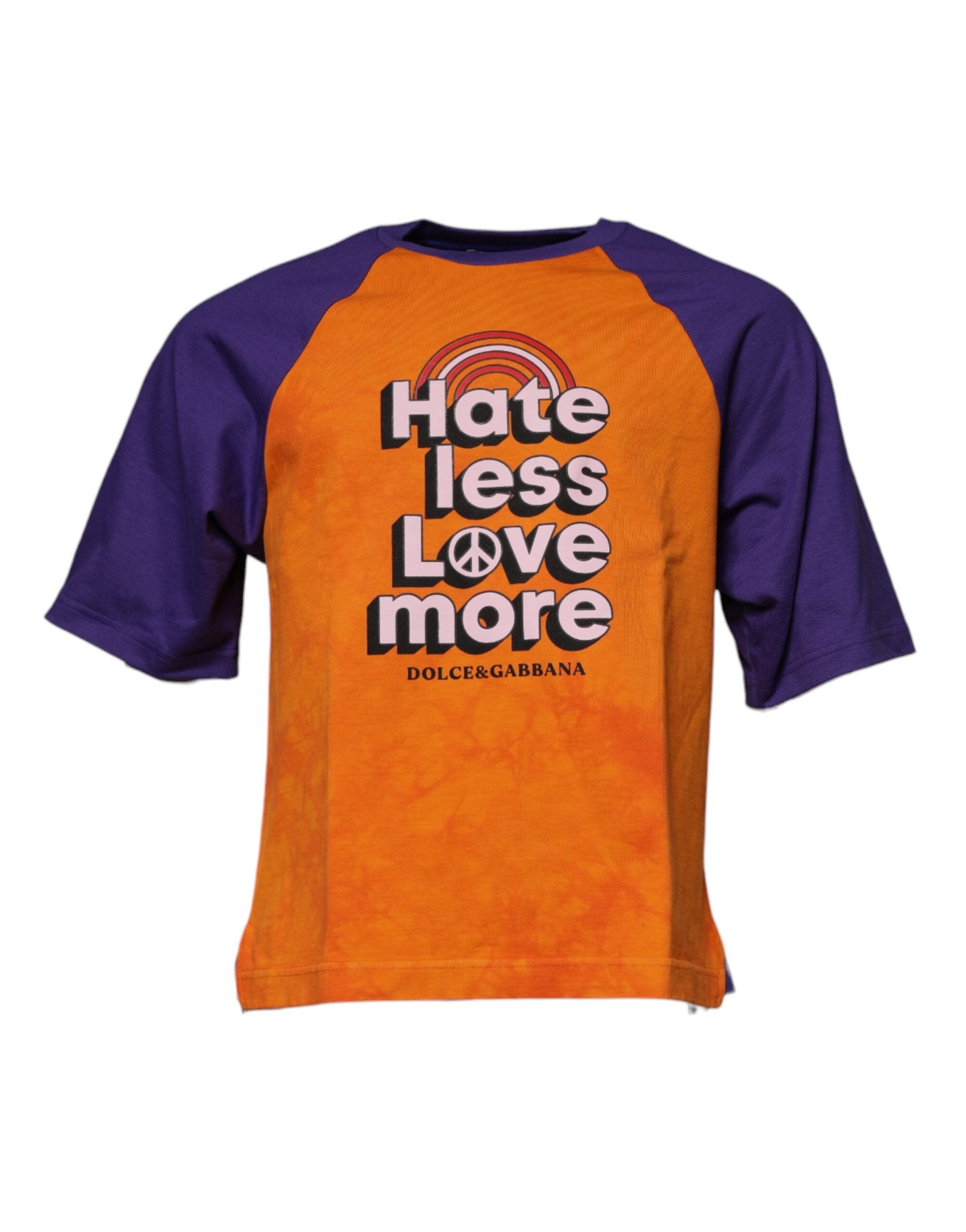 Dolce & Gabbana Orange Purple Graphic Print Short Sleeves Men's T-shirt