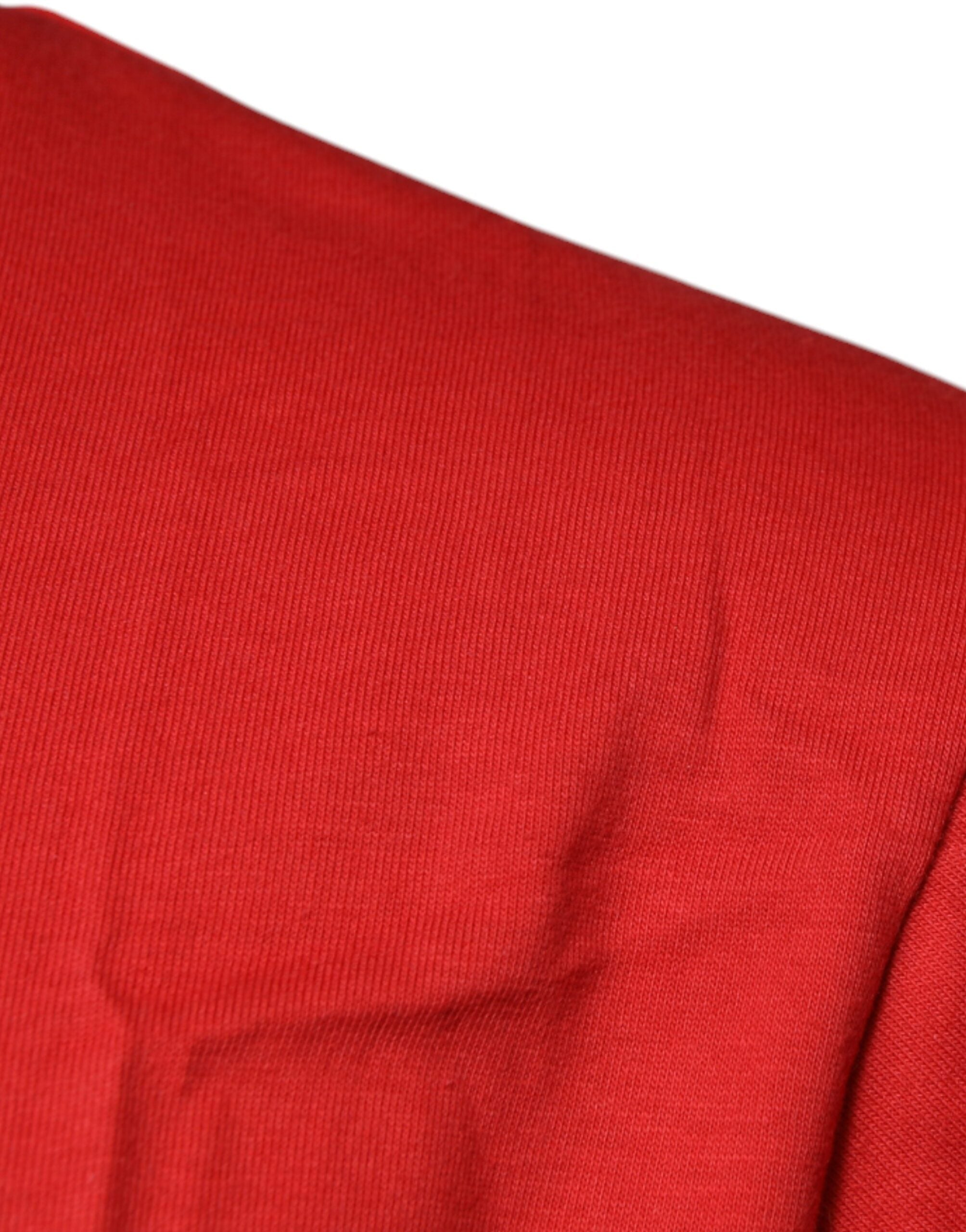 Dolce & Gabbana Red DG Logo Cotton Crew Neck Men's T-shirt