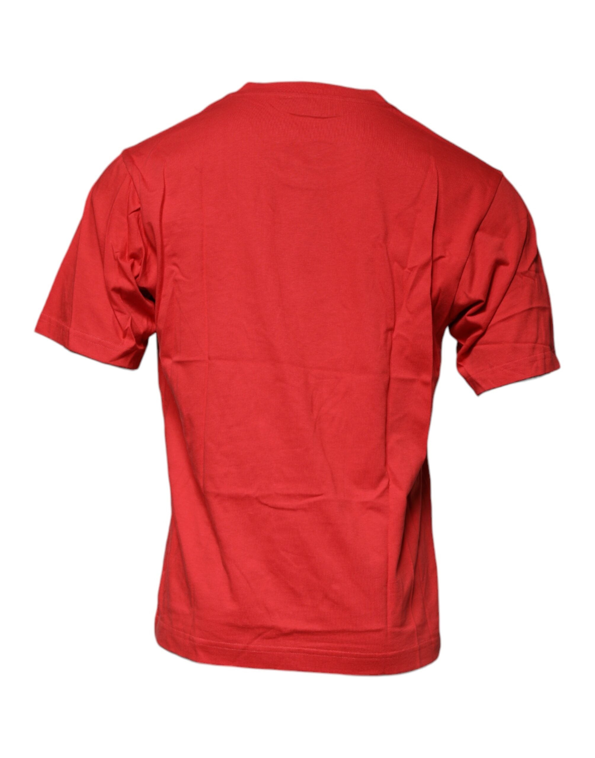 Dolce & Gabbana Red DG Logo Cotton Crew Neck Men's T-shirt