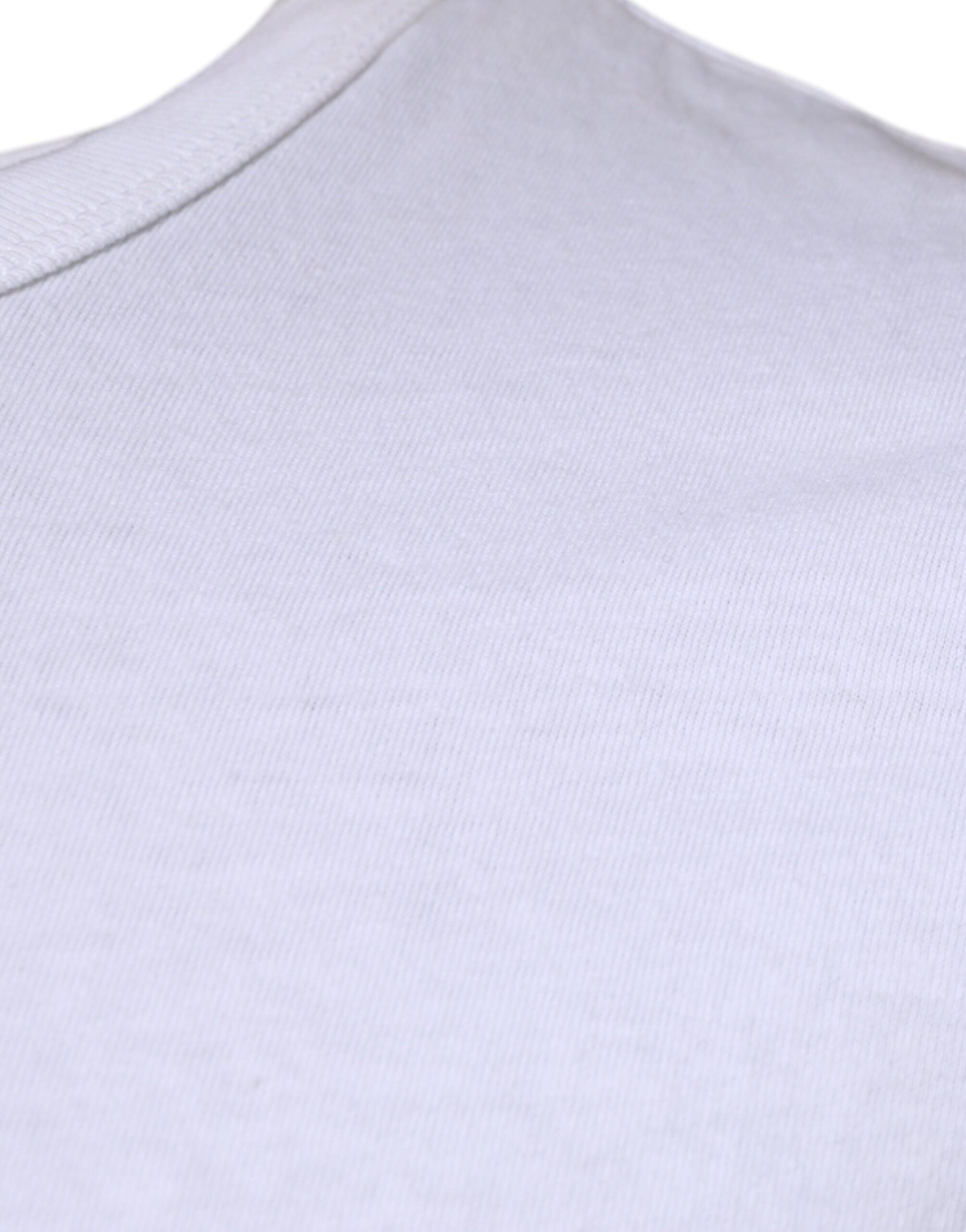 Dolce & Gabbana White Stripes Crew Neck Short Sleeves Men's T-shirt