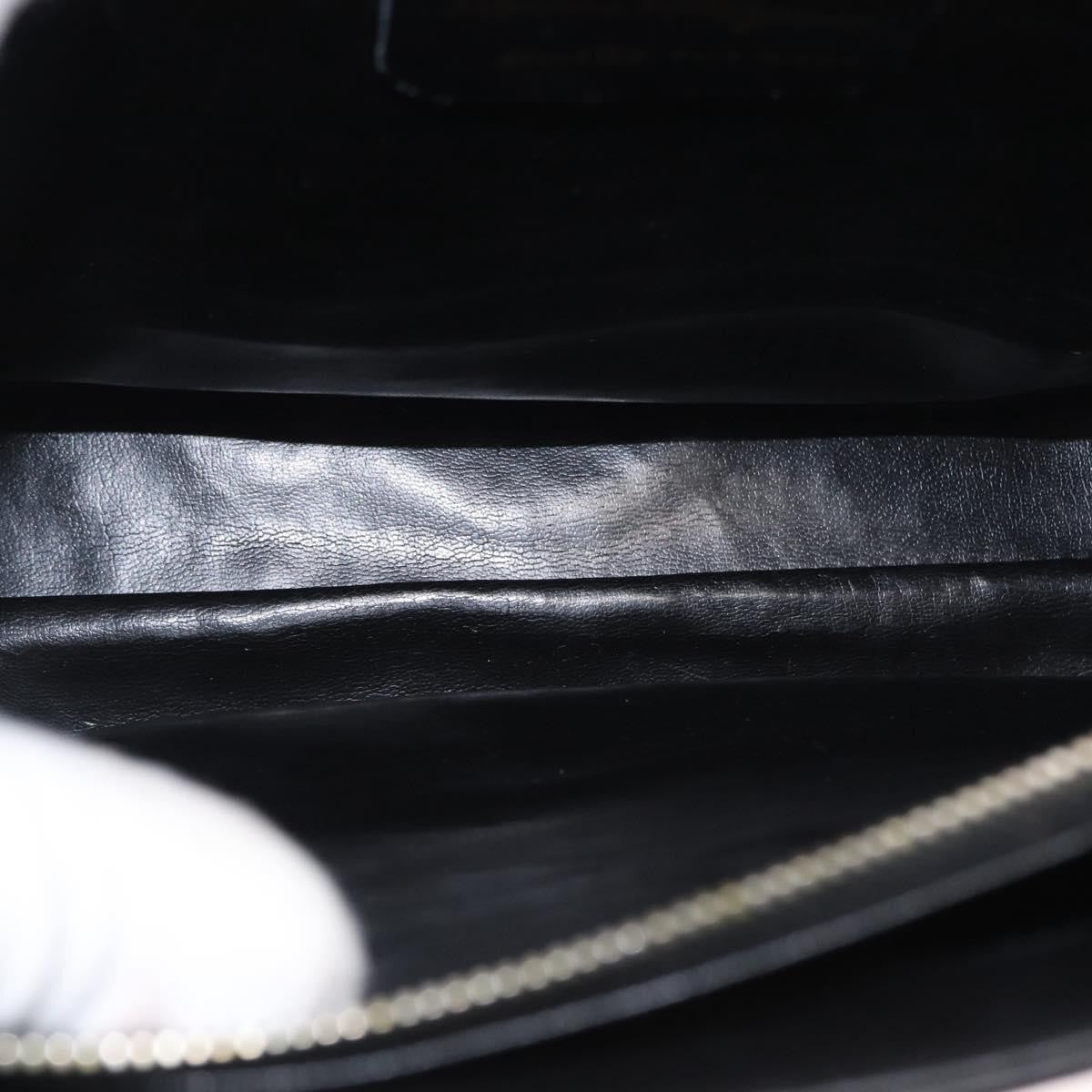 Salvatore Ferragamo Gancini Leather Black Leather Shoulder Bag Bag (Pre-Owned)