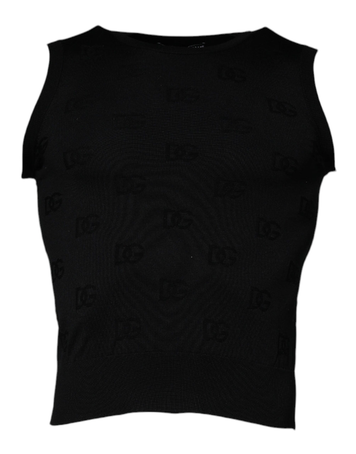 Dolce & Gabbana Black Silk Round Neck Sleeveless Men's T-shirt