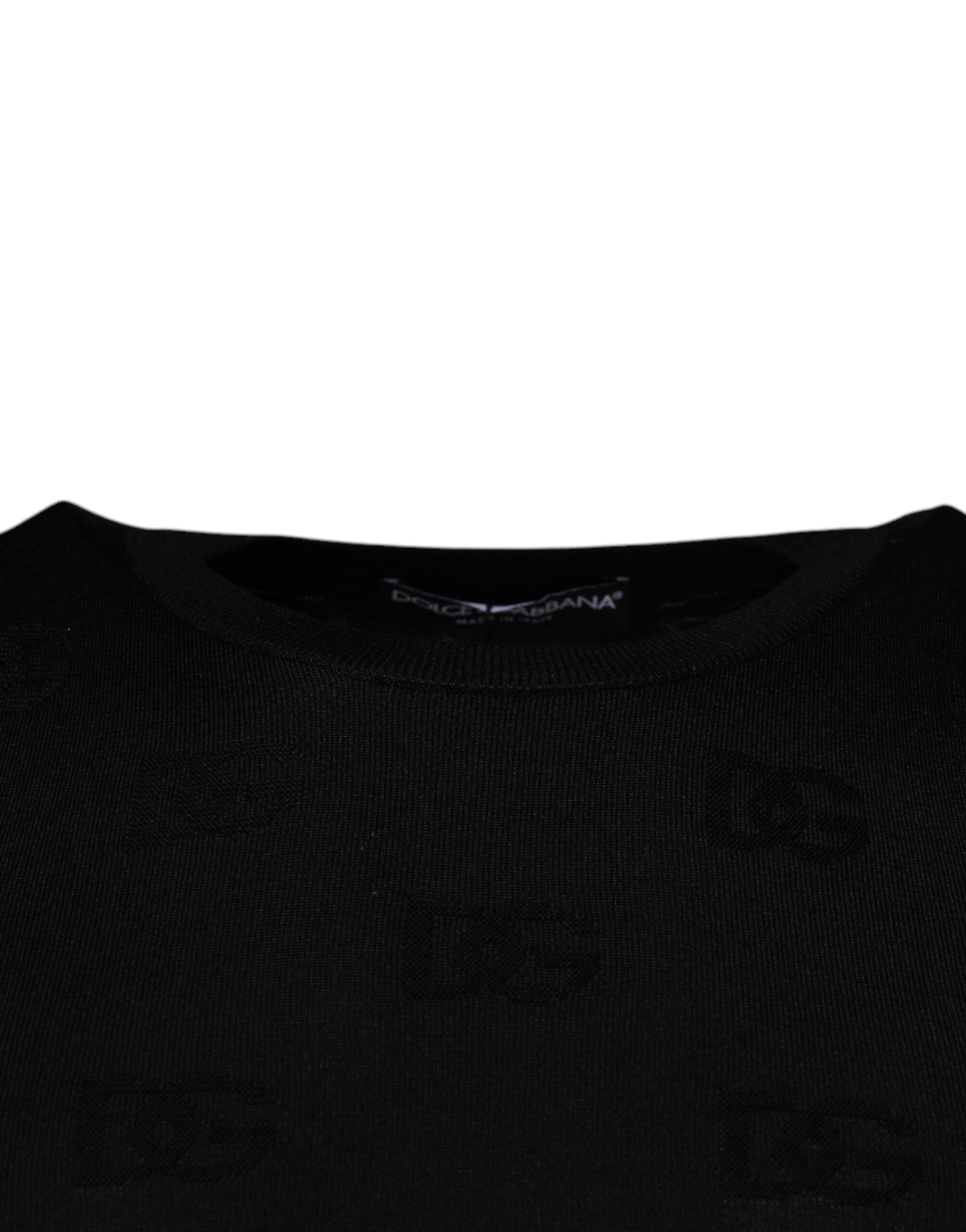 Dolce & Gabbana Black Silk Round Neck Sleeveless Men's T-shirt