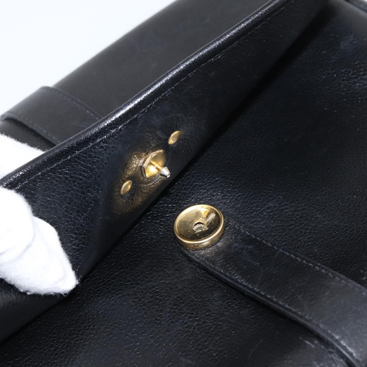 Christian Dior Shoulder Leather Black Leather Shoulder Bag Bag (Pre-Owned)