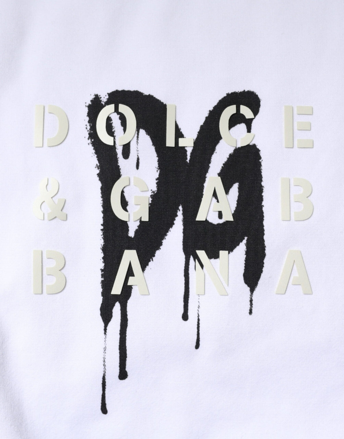 Dolce & Gabbana White DG Logo Cotton Crew Neck Men's T-shirt