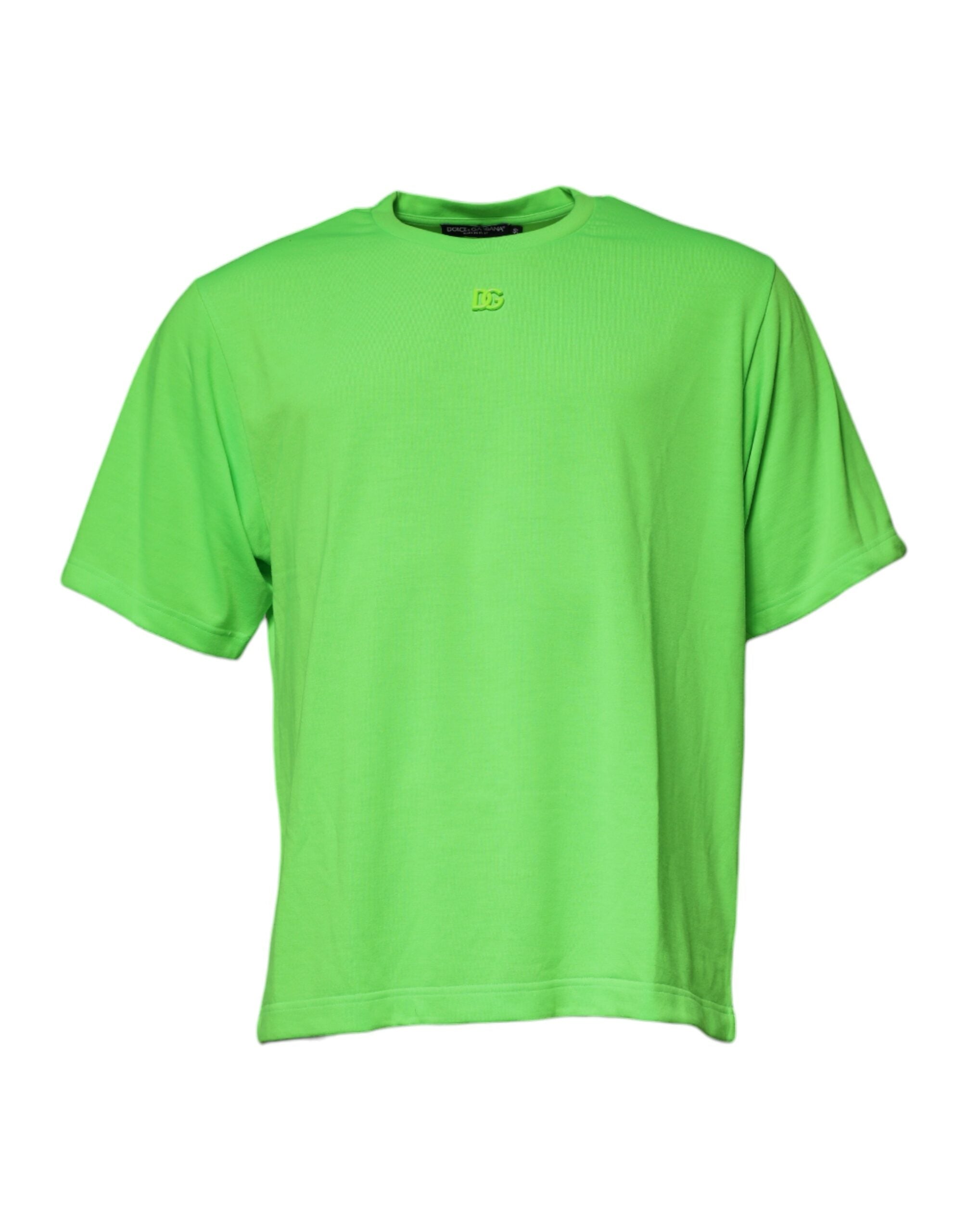Dolce & Gabbana Green DG Logo Cotton Crew Neck Men's T-shirt