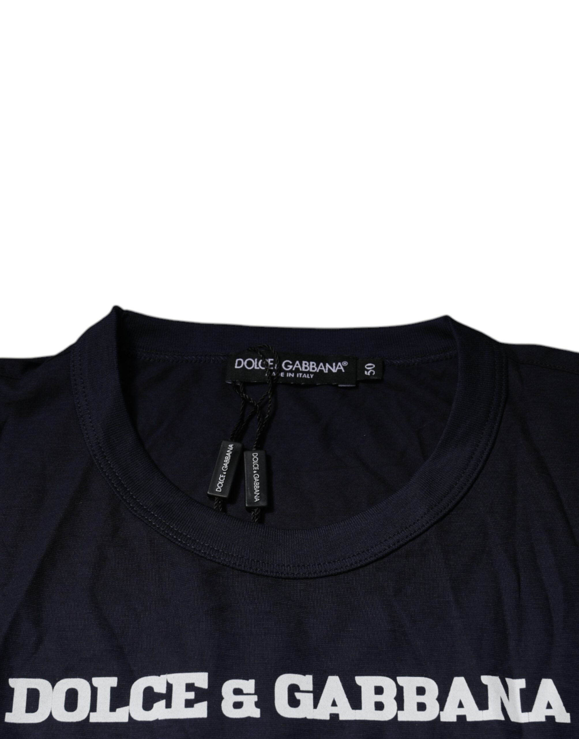 Dolce & Gabbana Blue D&G King Of Love Cotton Crew Neck Men's T-shirt