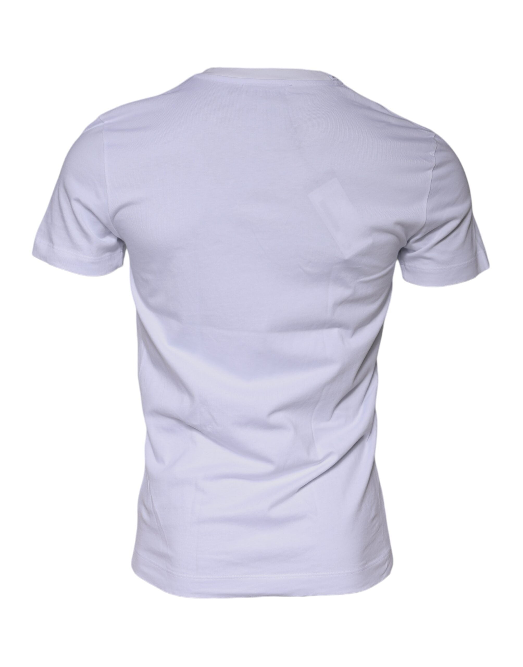 Dolce & Gabbana White DG Logo Cotton Crew Neck Men's T-shirt (Pre-Owned)