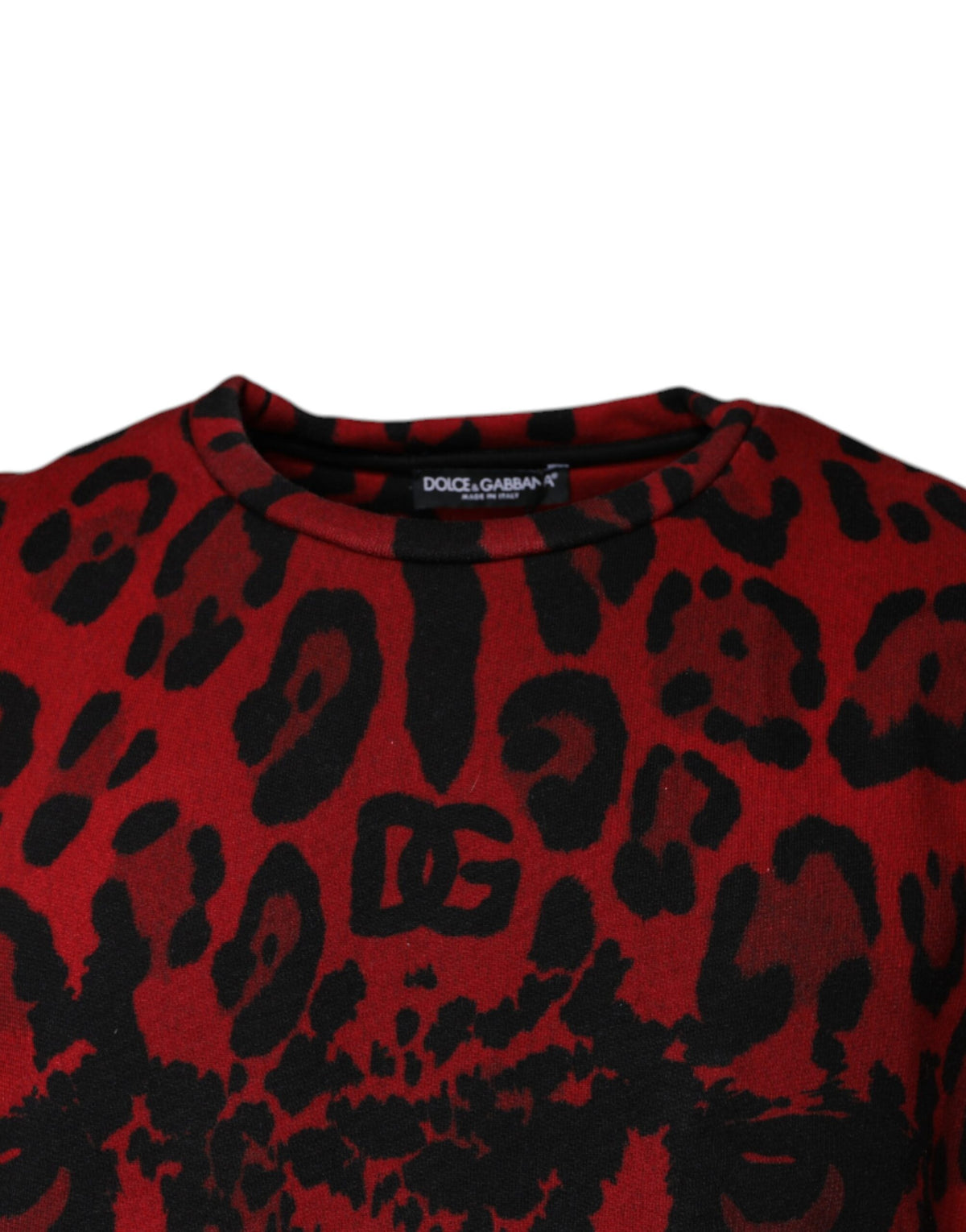 Dolce & Gabbana Red Leopard Print Cotton Sleeveless Men's T-shirt