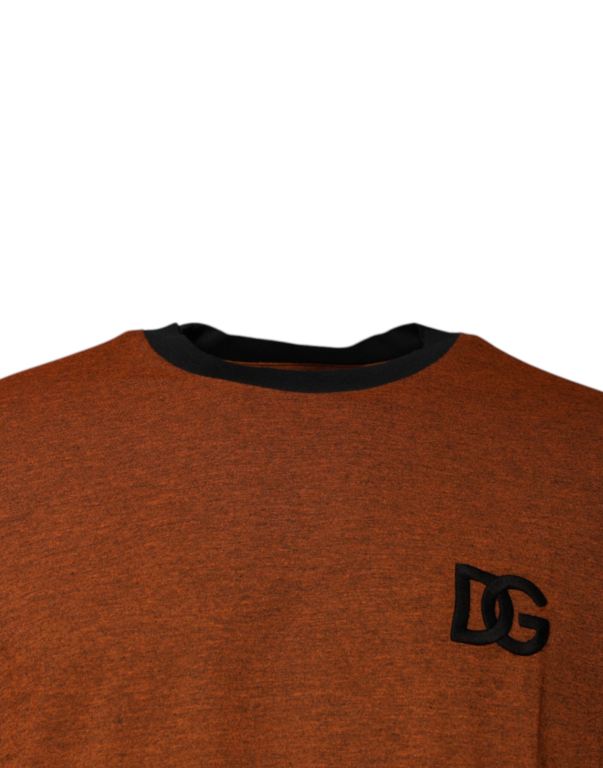 Dolce & Gabbana Brown DG Logo Cotton Crew Neck Men's T-shirt