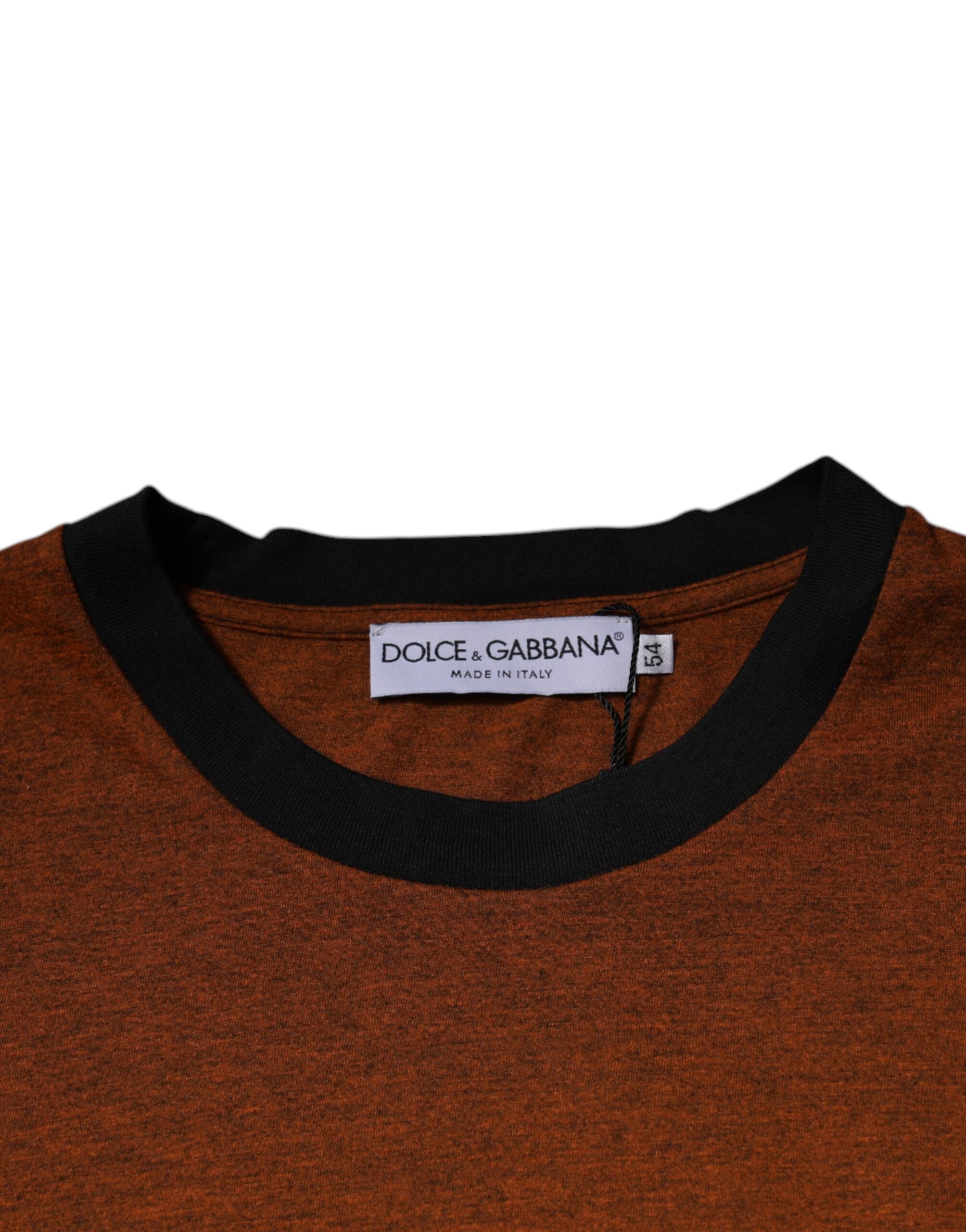 Dolce & Gabbana Brown DG Logo Cotton Crew Neck Men's T-shirt