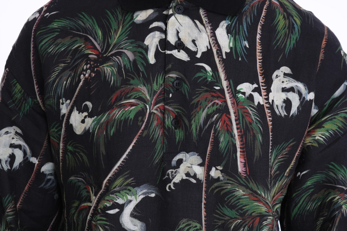 Dolce & Gabbana Black Volcano Sicily Short Sleeve Men's T-Shirt