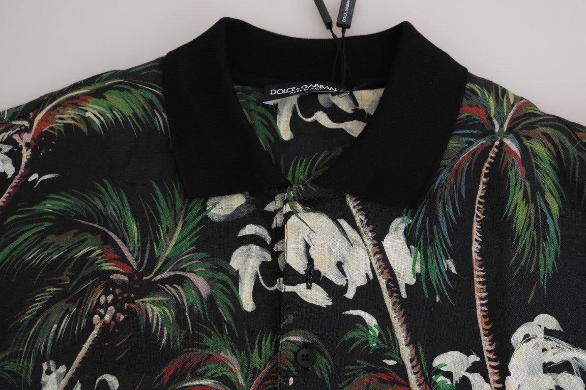 Dolce & Gabbana Black Volcano Sicily Short Sleeve Men's T-Shirt