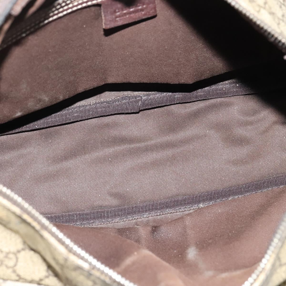 Gucci Double Pocket Messenger Gg Coated Canvas Beige Canvas Handbag (Pre-Owned)