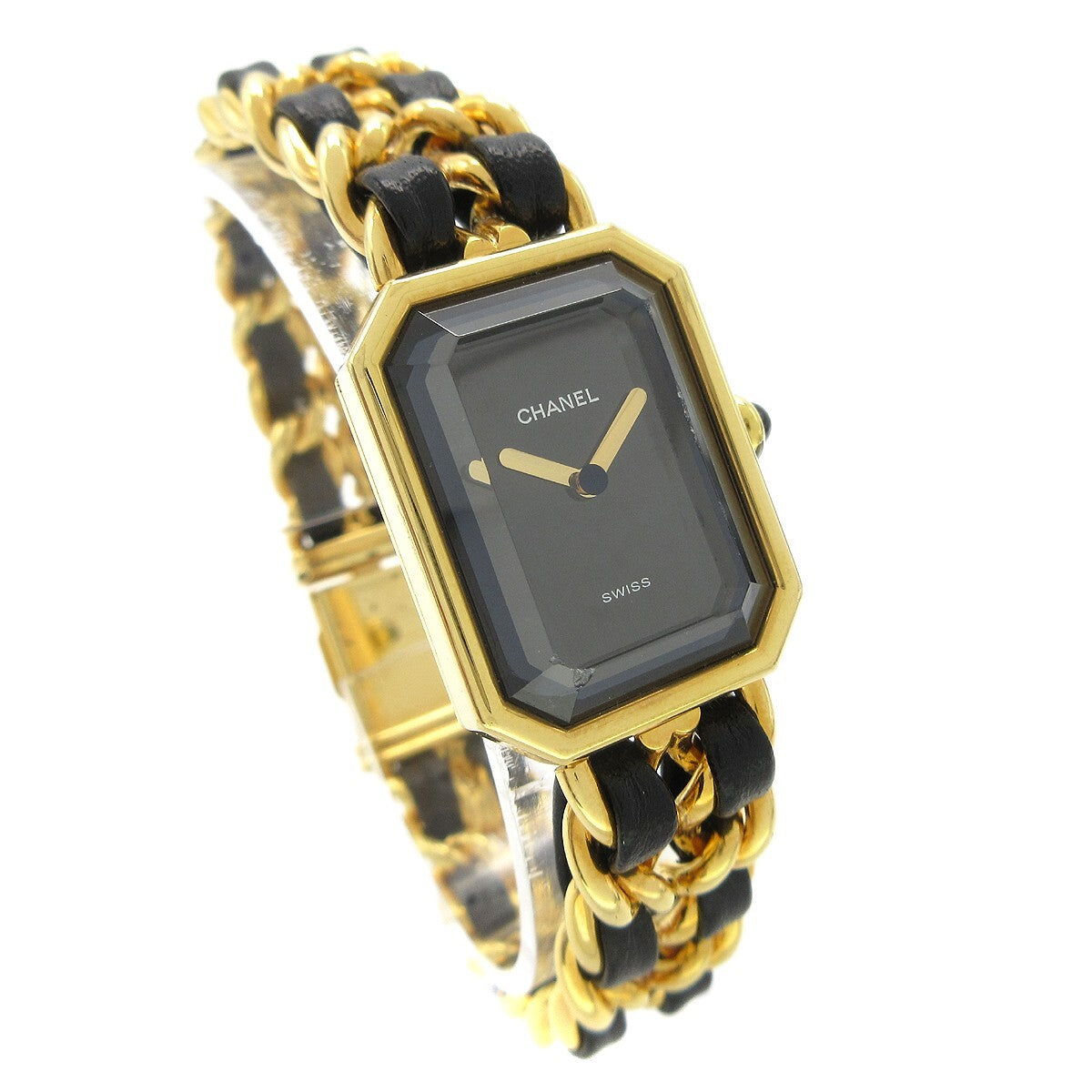 Chanel Premiere Rock Quartz Plated Metal And Leather Watch (Pre-Owned)