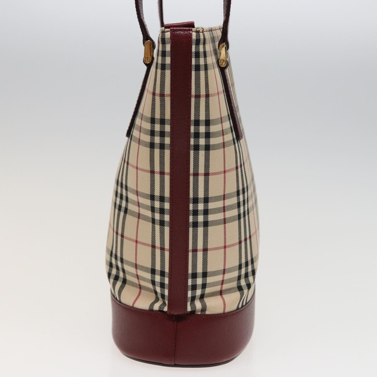 Burberry Nova Check Tote Canvas And Leather Beige Canvas Tote Bag Bag (Pre-Owned)