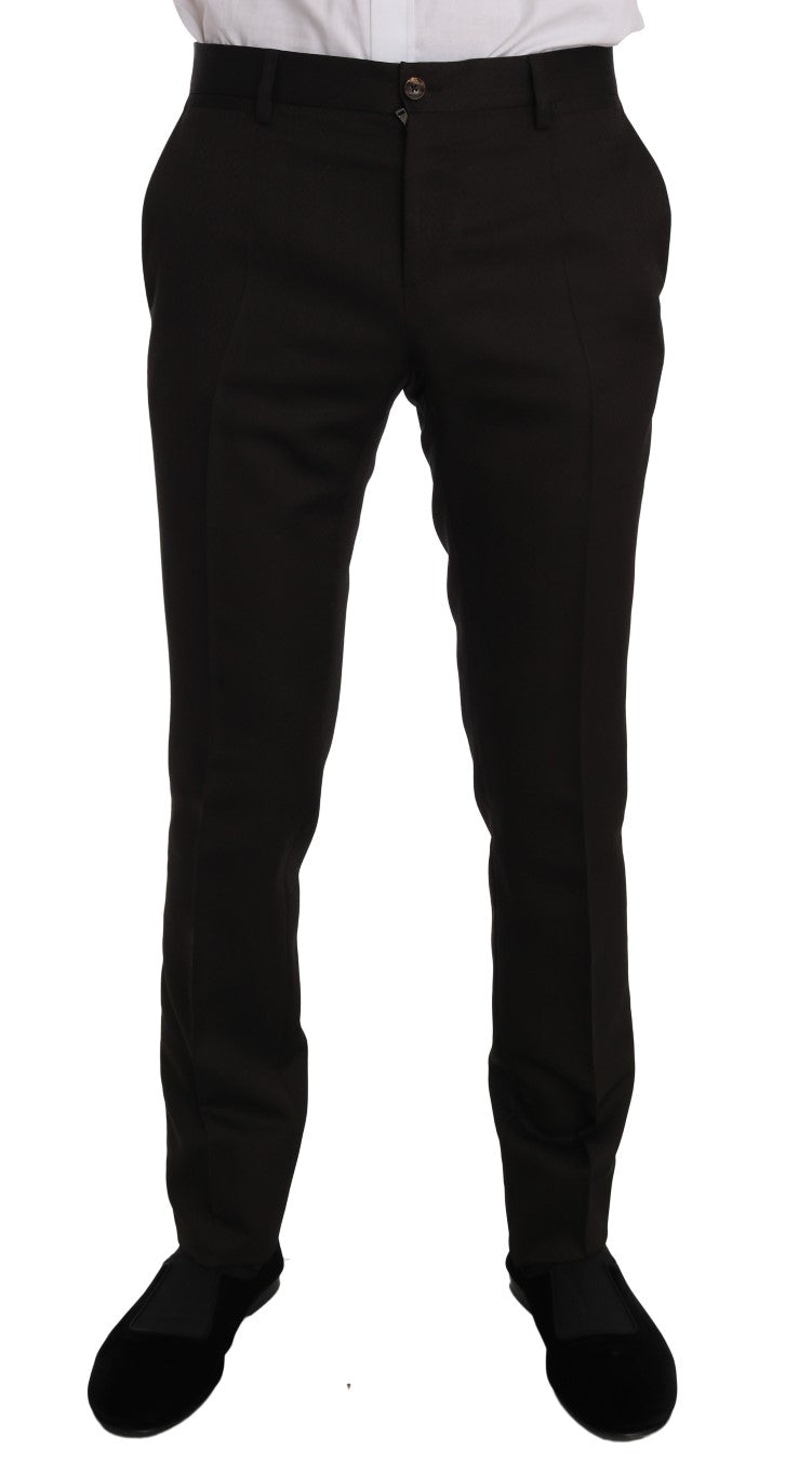 Dolce & Gabbana Brown Wool Crystal Bee Slim Fit Men's MARTINI