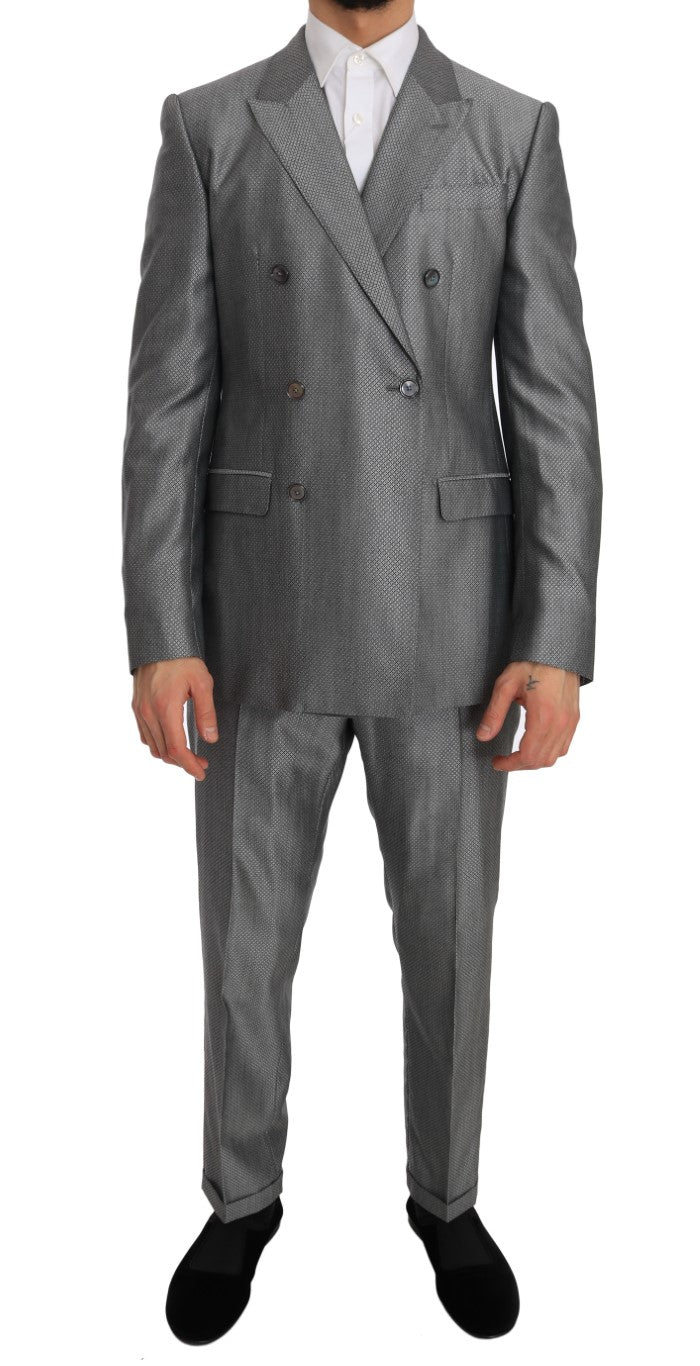 Dolce & Gabbana Black Stretch Crystal Bee Slim Fit Men's Suit
