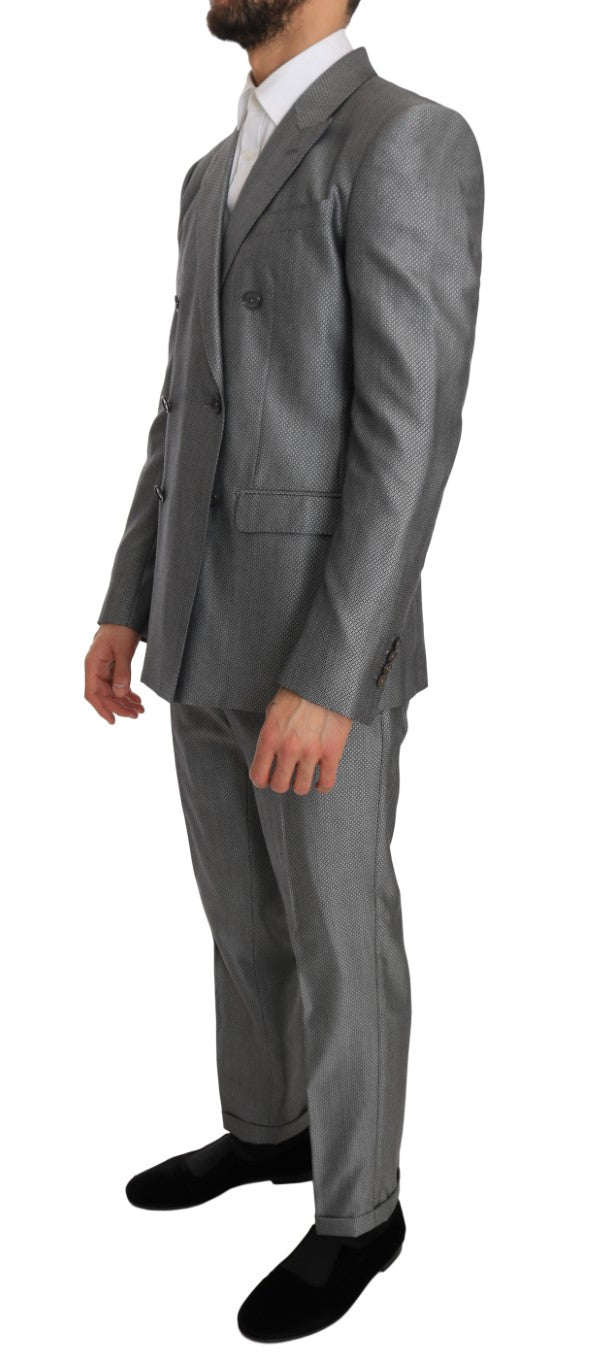 Dolce & Gabbana Black Stretch Crystal Bee Slim Fit Men's Suit