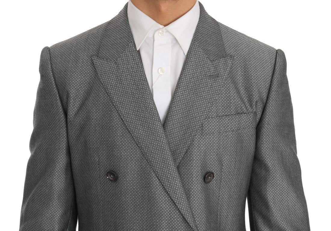 Dolce & Gabbana Black Stretch Crystal Bee Slim Fit Men's Suit