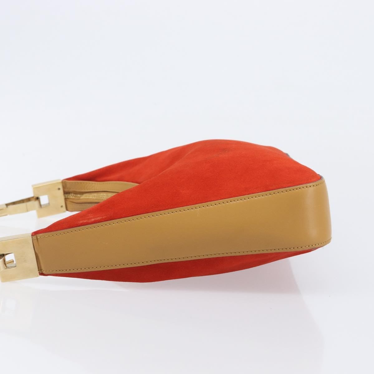 Gucci Vintage Zip Hobo Leather & Suede Red Suede Shoulder Bag Bag (Pre-Owned)