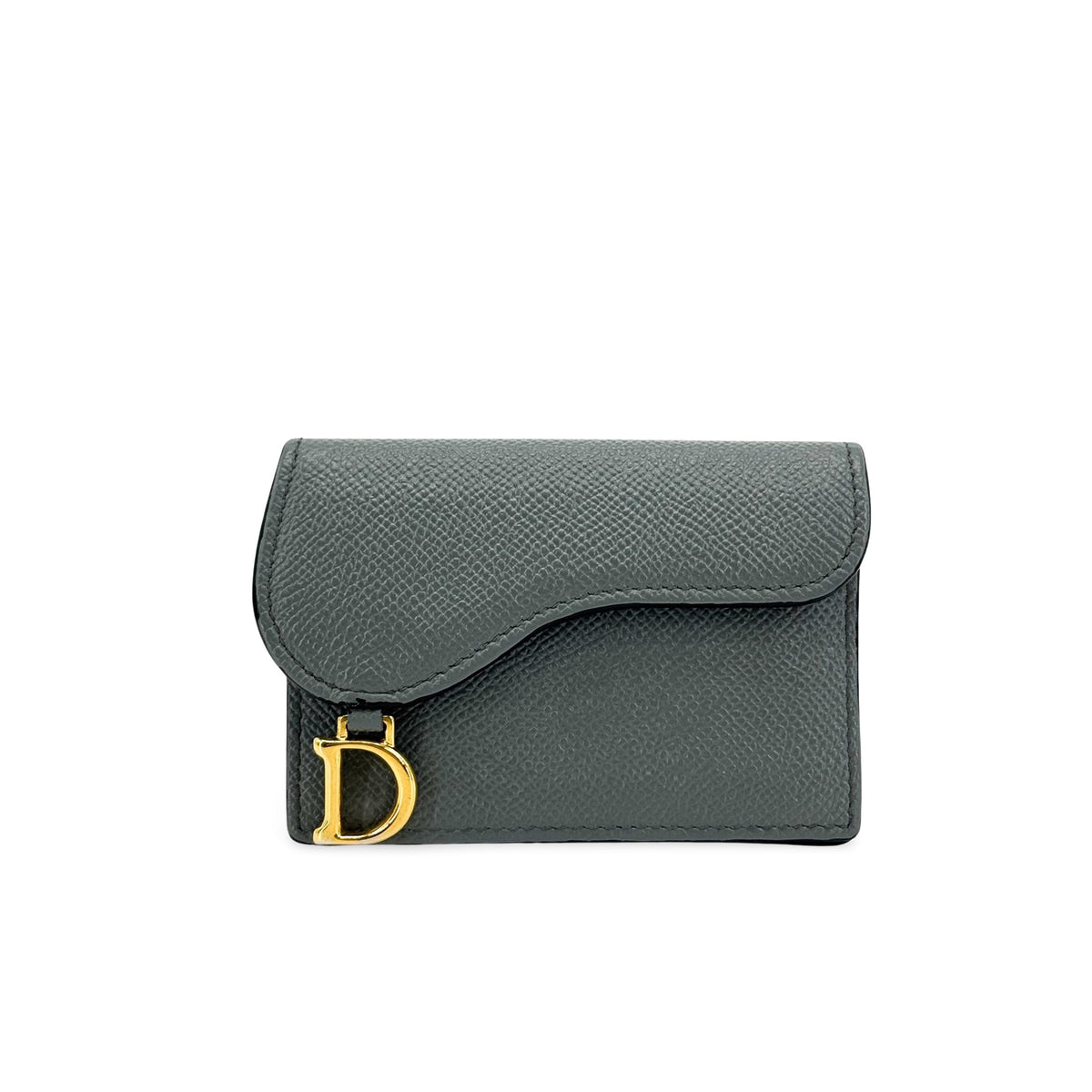 Christian Dior Saddle Lotus Leather Gray Leather Wallets Accessory (Pre-Owned)