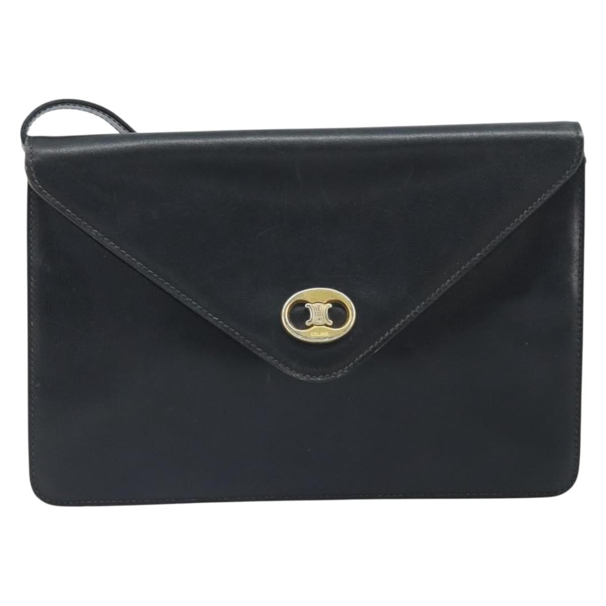 Celine Vintage Leather Black Leather Shoulder Bag Bag (Pre-Owned)