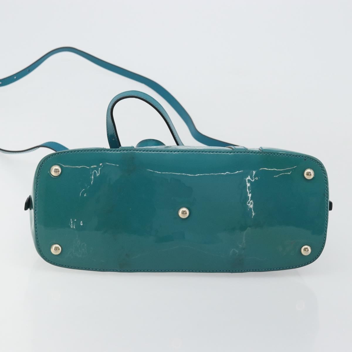 Gucci Nice Top Handle Microguccissima Patent Turquoise Patent_Leather Handbag (Pre-Owned)