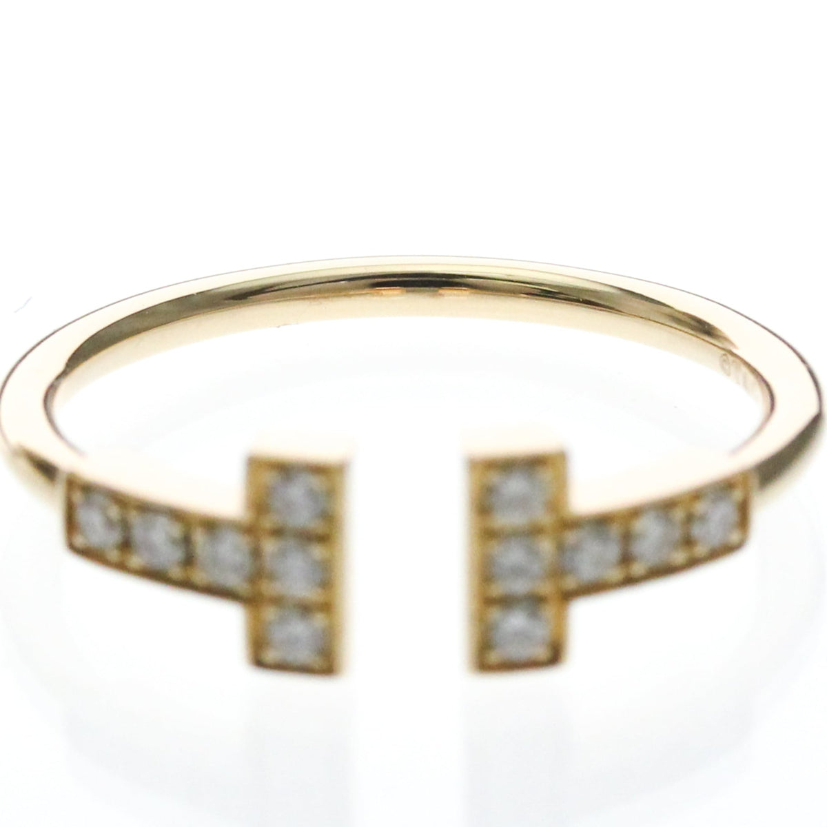 Tiffany & Co. T Wire 18K Rose Gold With Diamonds Gold Pink_Gold Ring Jewelry (Pre-Owned)