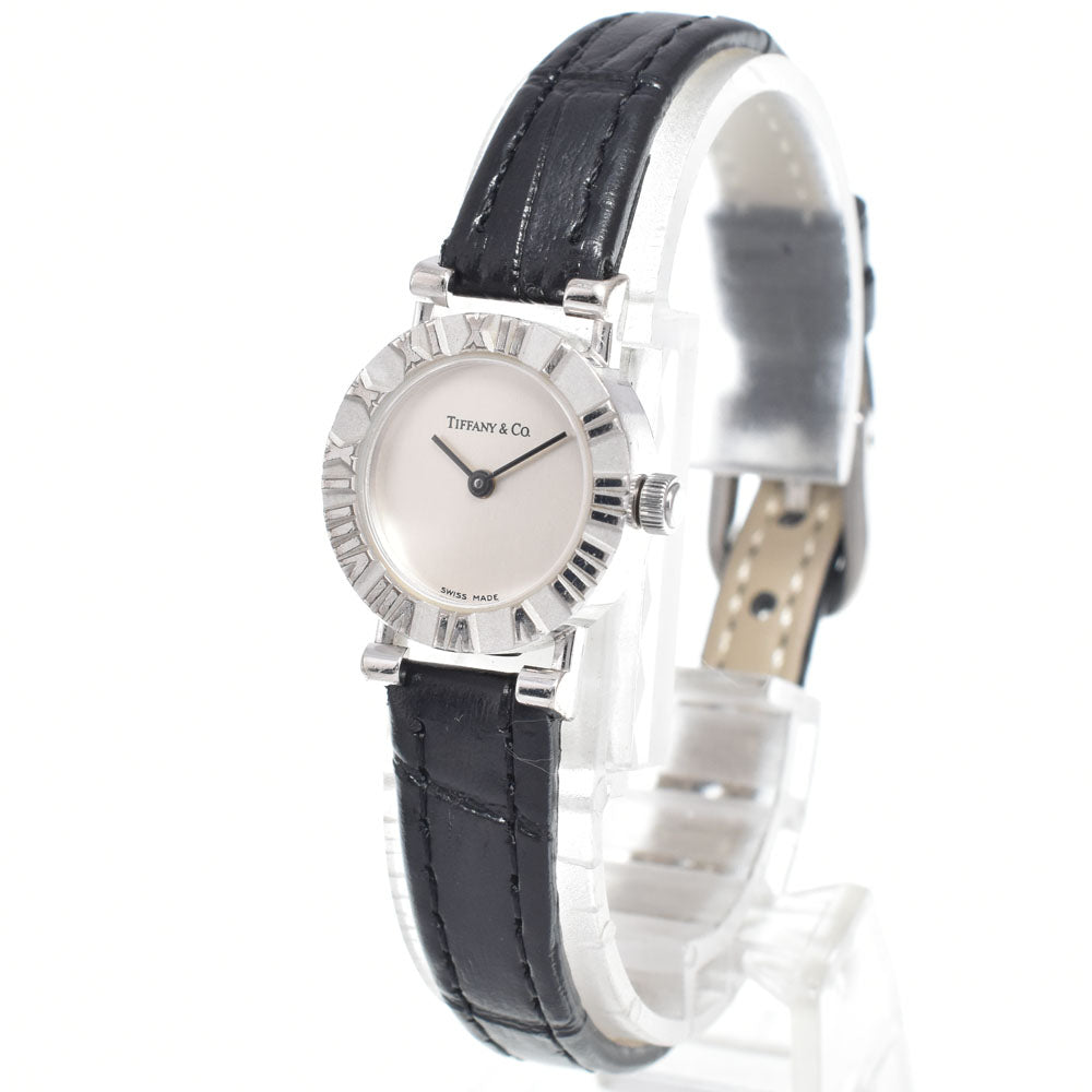 Tiffany & Co. Atlas Quartz Stainless Steel And Leather Watch (Pre-Owned)
