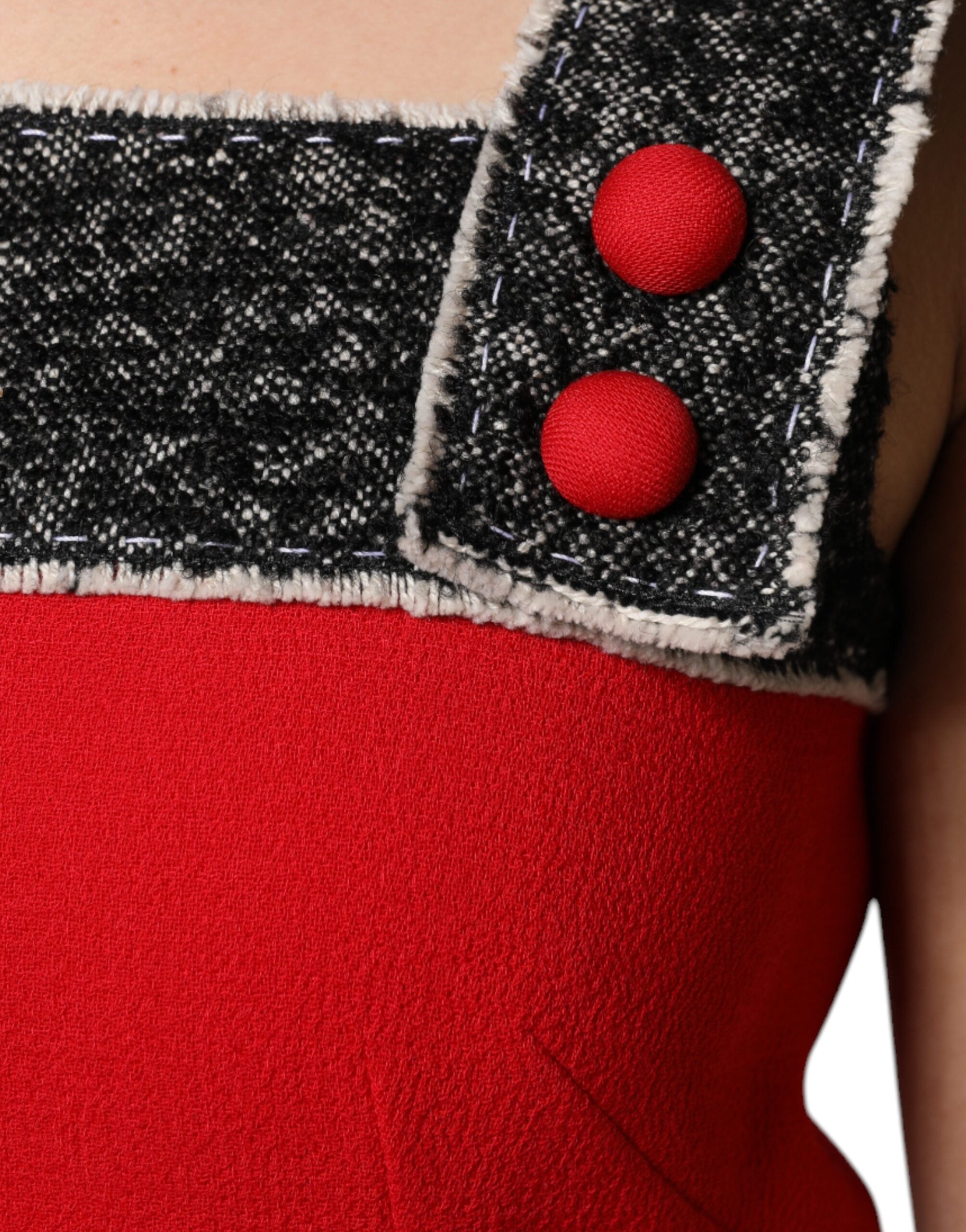 Dolce & Gabbana Red Wool Sleeveless A-line Flared Mini Women's Dress