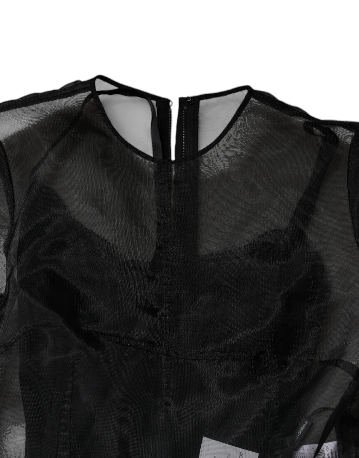 Dolce & Gabbana Black Tulle A-line Midi Cocktail Gown Women's Dress
