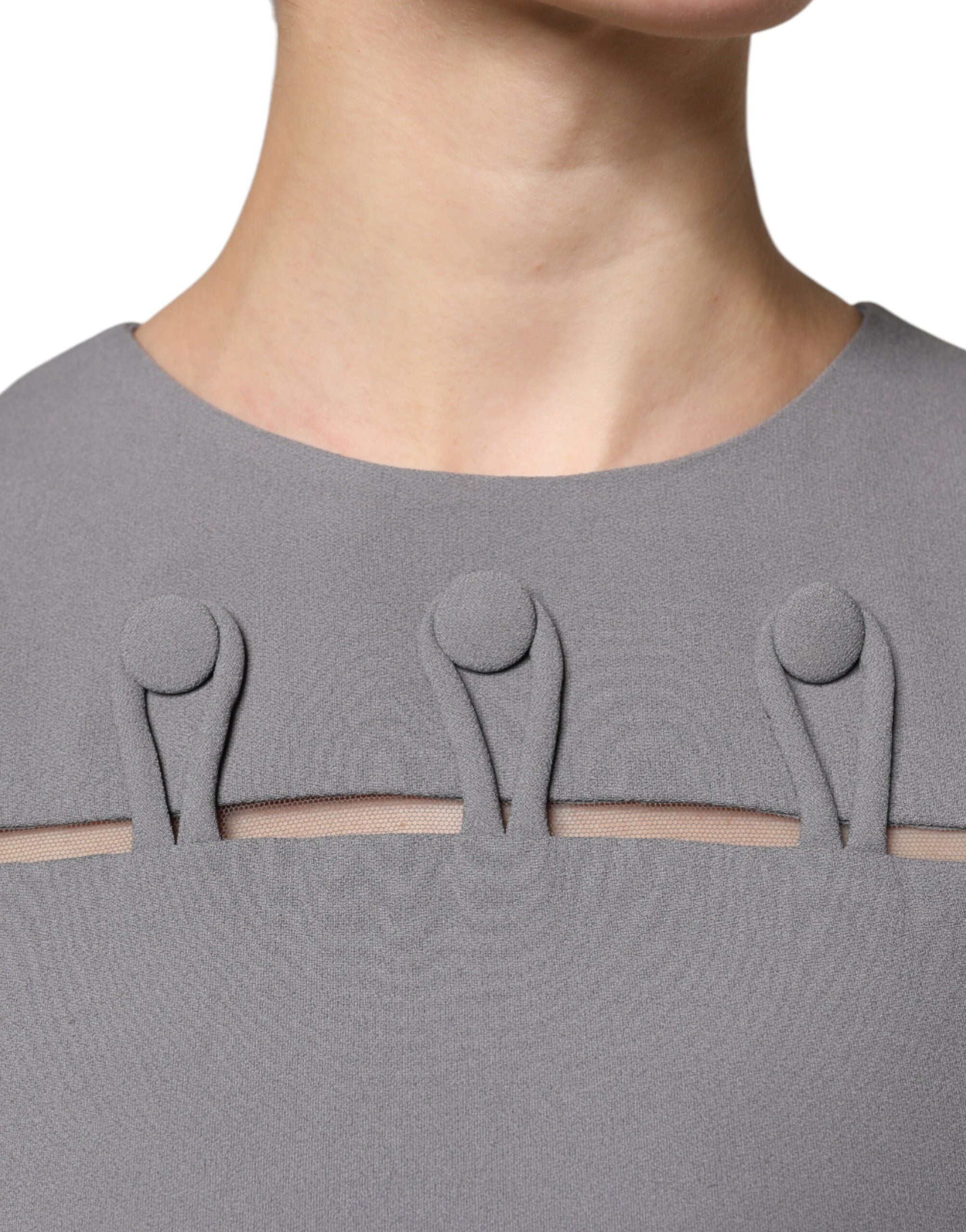 Emporio Armani Gray Round Neck Sleeveless A-line Mini Women's Dress (Pre-Owned)