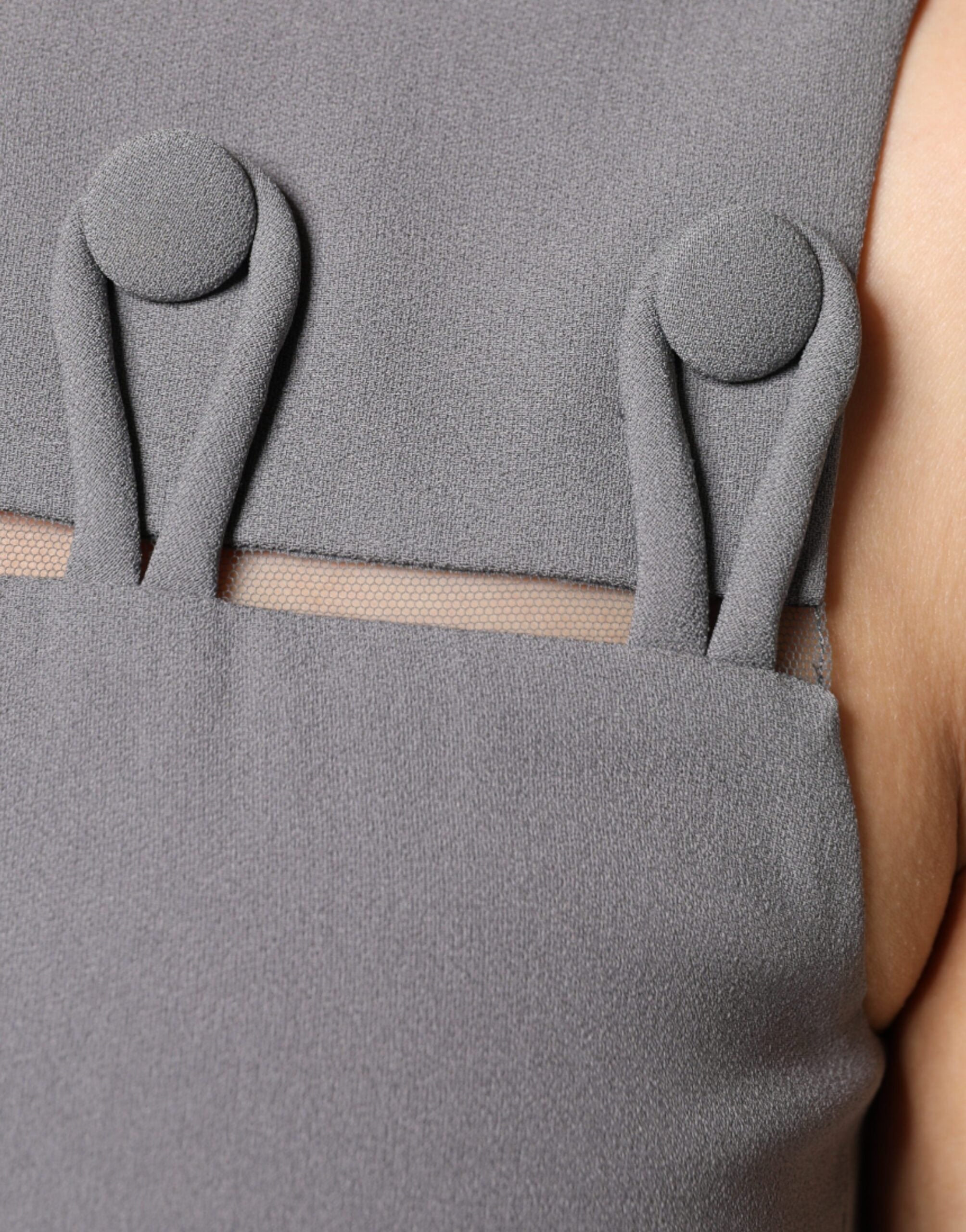 Emporio Armani Gray Round Neck Sleeveless A-line Mini Women's Dress (Pre-Owned)