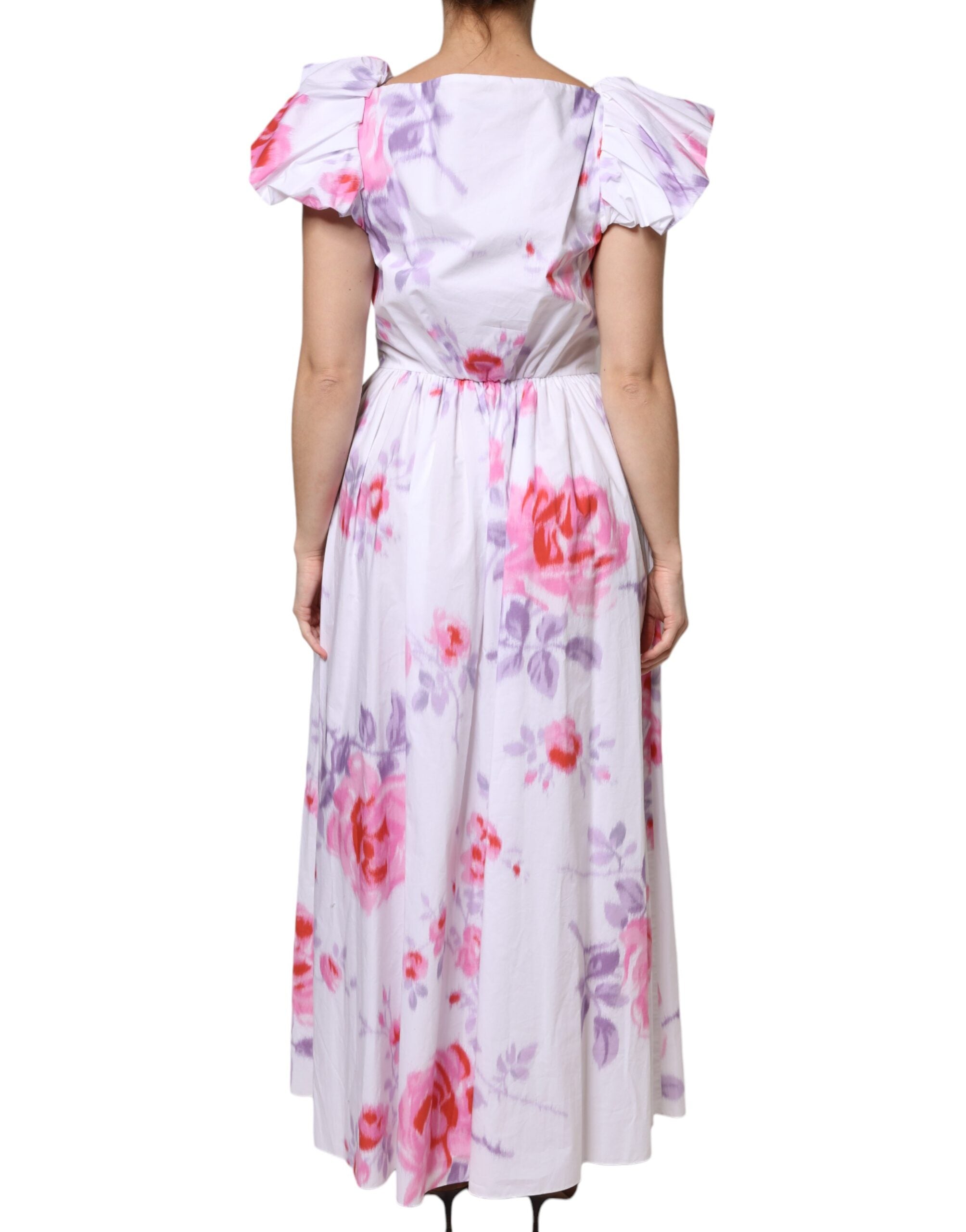 Philosophy White Floral Cotton Maxi Women's Dress